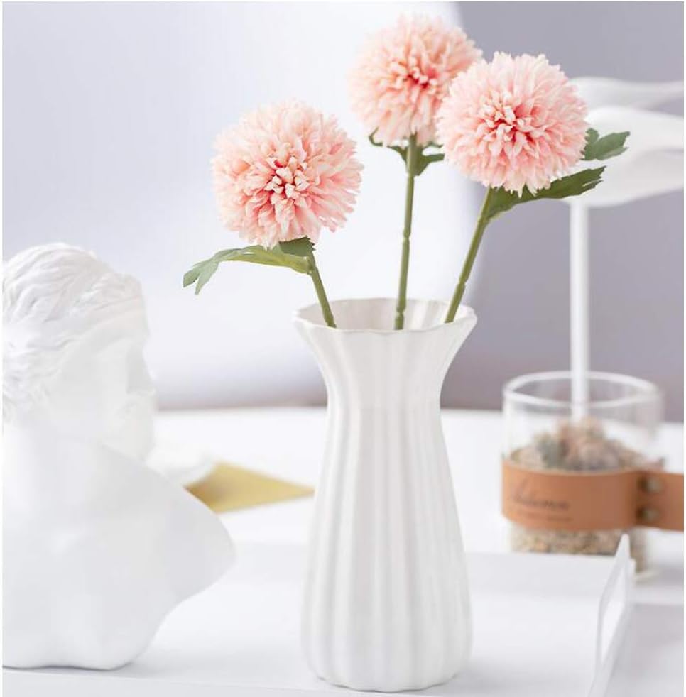 Flow.month 5Pcs Artificial Flowers, Fake Flowers Silk Plastic Artificial Hydrangea Realistic Flower Arrangements Wedding Decoration Table Centerpieces(Blue)