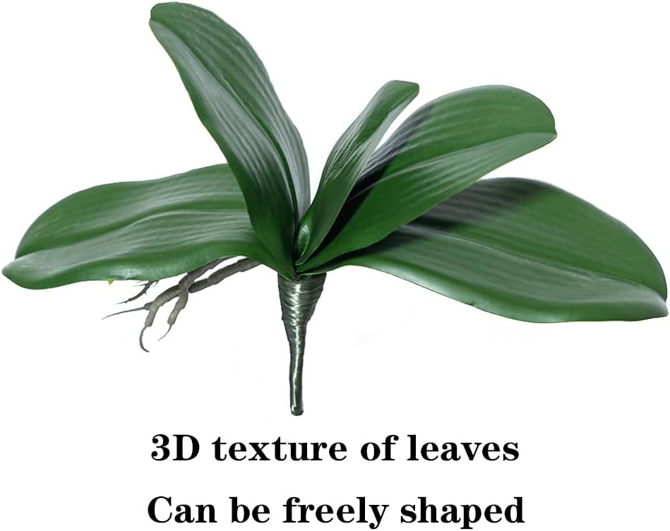 DUYONE 35 Inch Artificial Butterfly Orchid Flowers 4 Pcs with 4 Bundles Leaves Artificial Orchid Flowers Stem Plants for Home Décor (Light Purple 4pcs)