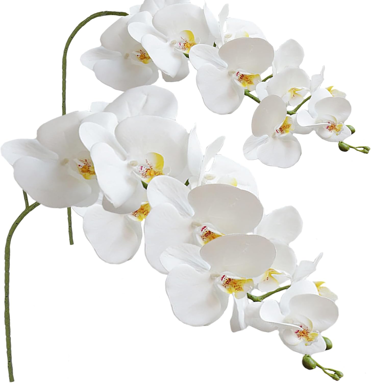 FagusHome Artificial Phalaenopsis Flowers Branches 9 Large Blooms Artificial Orchid Flowers Stem Plants 42 Inches 2 Pcs for Home Wedding Décor (Blue)