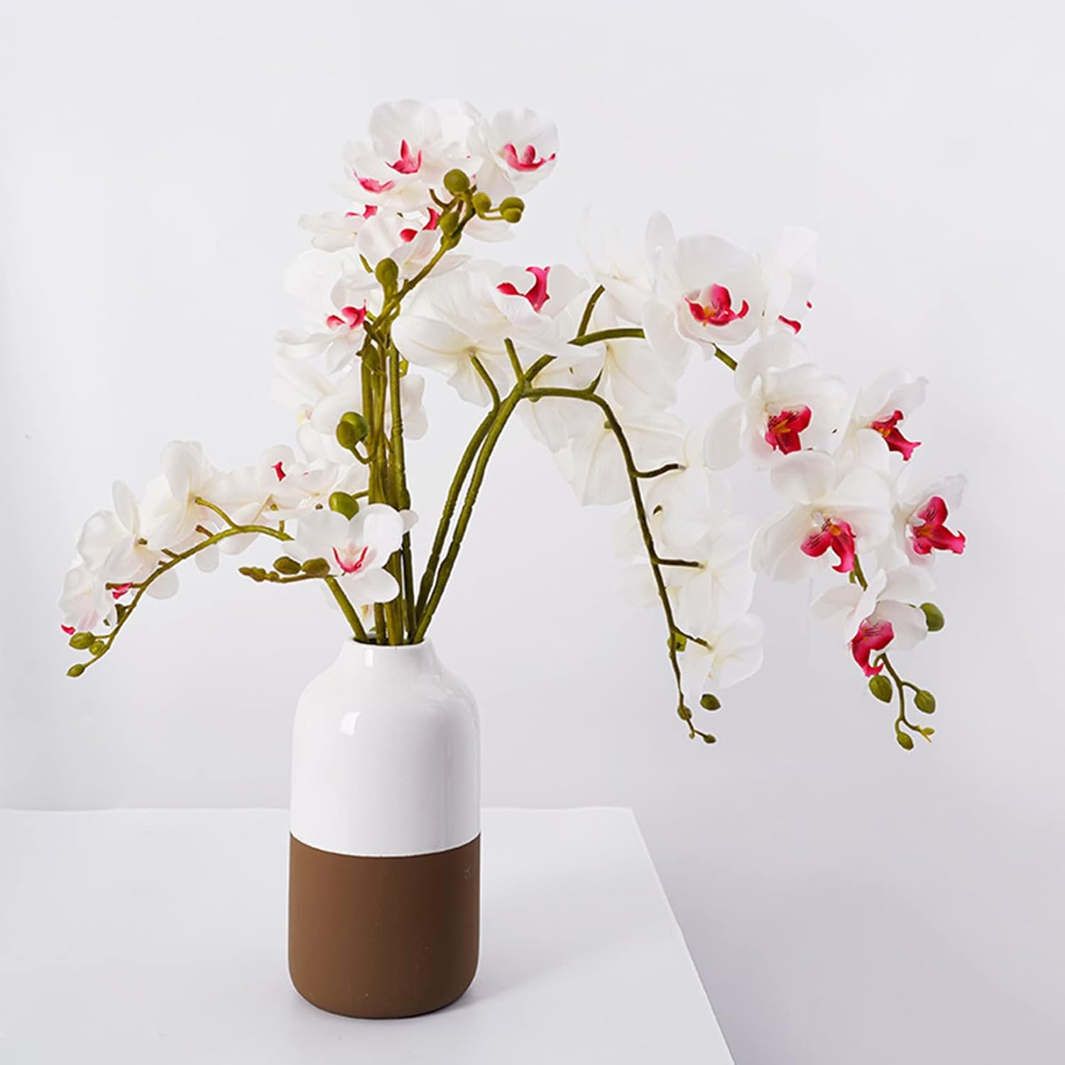 FagusHome Artificial Phalaenopsis Flowers Branches 9 Large Blooms Artificial Orchid Flowers Stem Plants 42 Inches 2 Pcs for Home Wedding Décor (Blue)