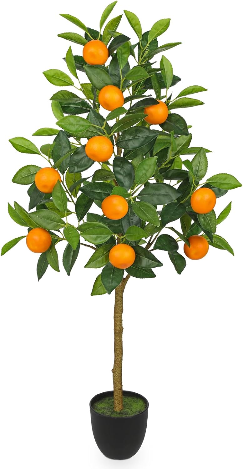 Oairse 150 cm Artificial Plants, Large Orange Tree, Artificial Plant, Orange Tree, Large in Pot, Artificial Tree for Indoor and Outdoor Use, Modern Decoration, Bathroom, Living Room, Bedroom, Balcony