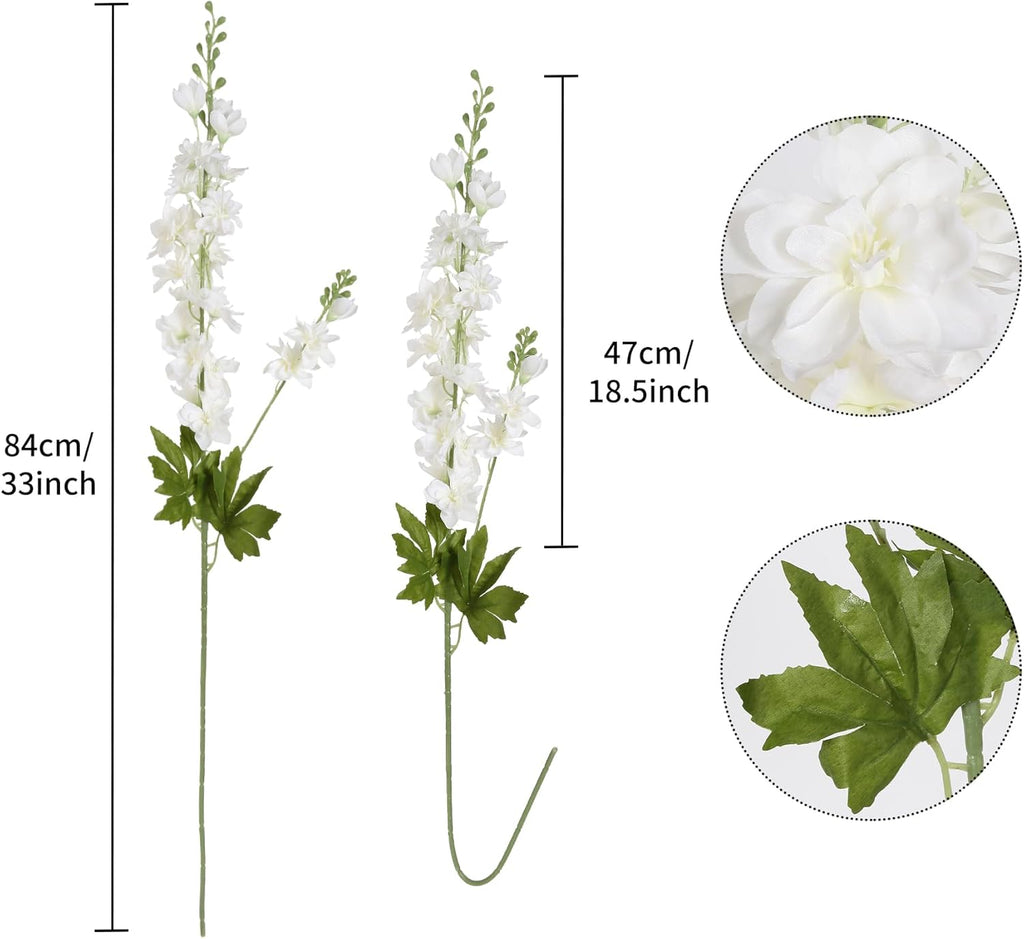 INSUNSIX Blue Silk Flowers 6PCS Real Touch Delphinium Artificial Flowers Blue Larkspur Faux Flowers Realistic Tall Flowers for Vase Wedding Centerpieces for Tables Home Decor (Blue)