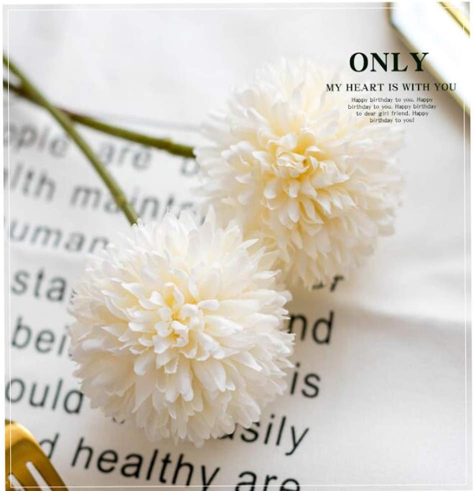 Flow.month 5Pcs Artificial Flowers, Fake Flowers Silk Plastic Artificial Hydrangea Realistic Flower Arrangements Wedding Decoration Table Centerpieces(Blue)