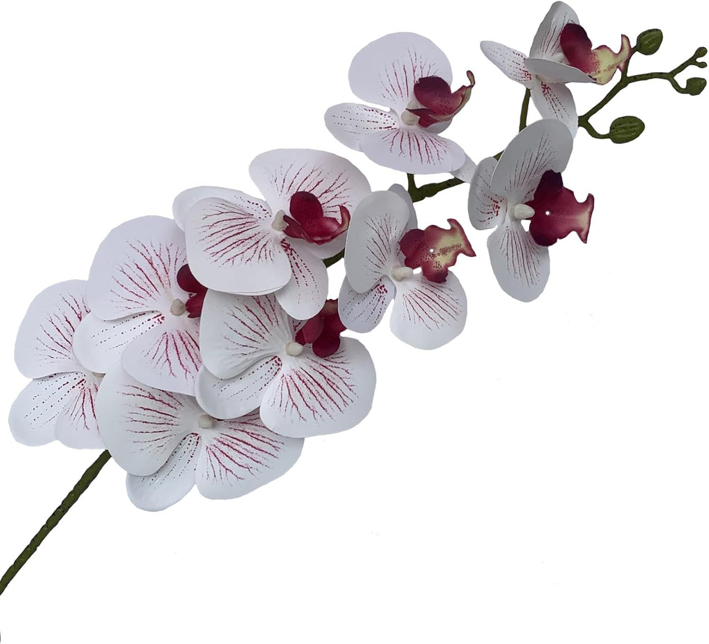 FagusHome Artificial Phalaenopsis Flowers Branches 9 Large Blooms Artificial Orchid Flowers Stem Plants 42 Inches 2 Pcs for Home Wedding Décor (Blue)