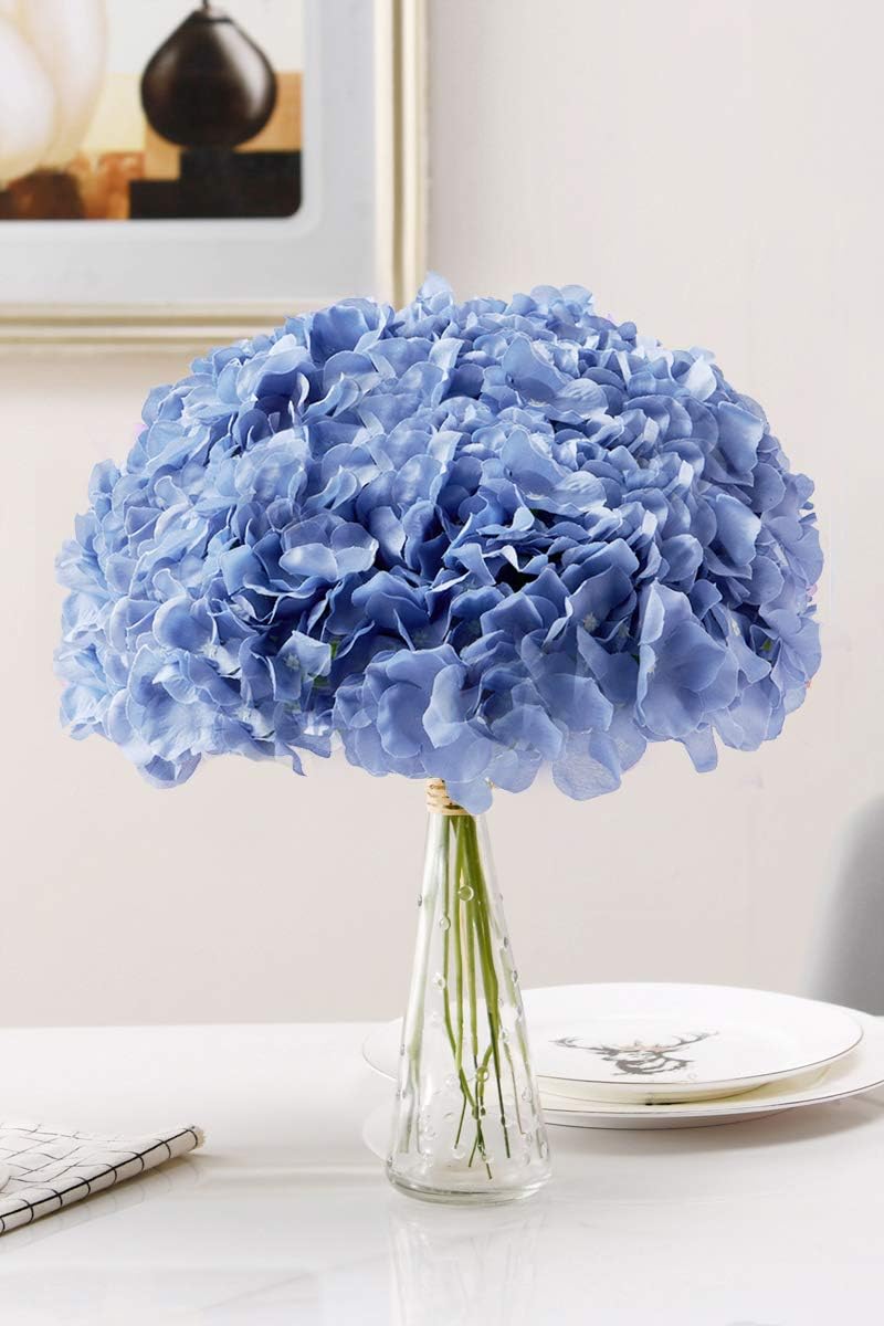 AVIVIHO Dusty Pink Hydrangea Artificial Flowers Pack of 10 Fake Hydrangeas Heads Full Faux Hydrangea Silk Flowers with Stems for Wedding Home Party Centerpieces Shop Baby Shower Decoration