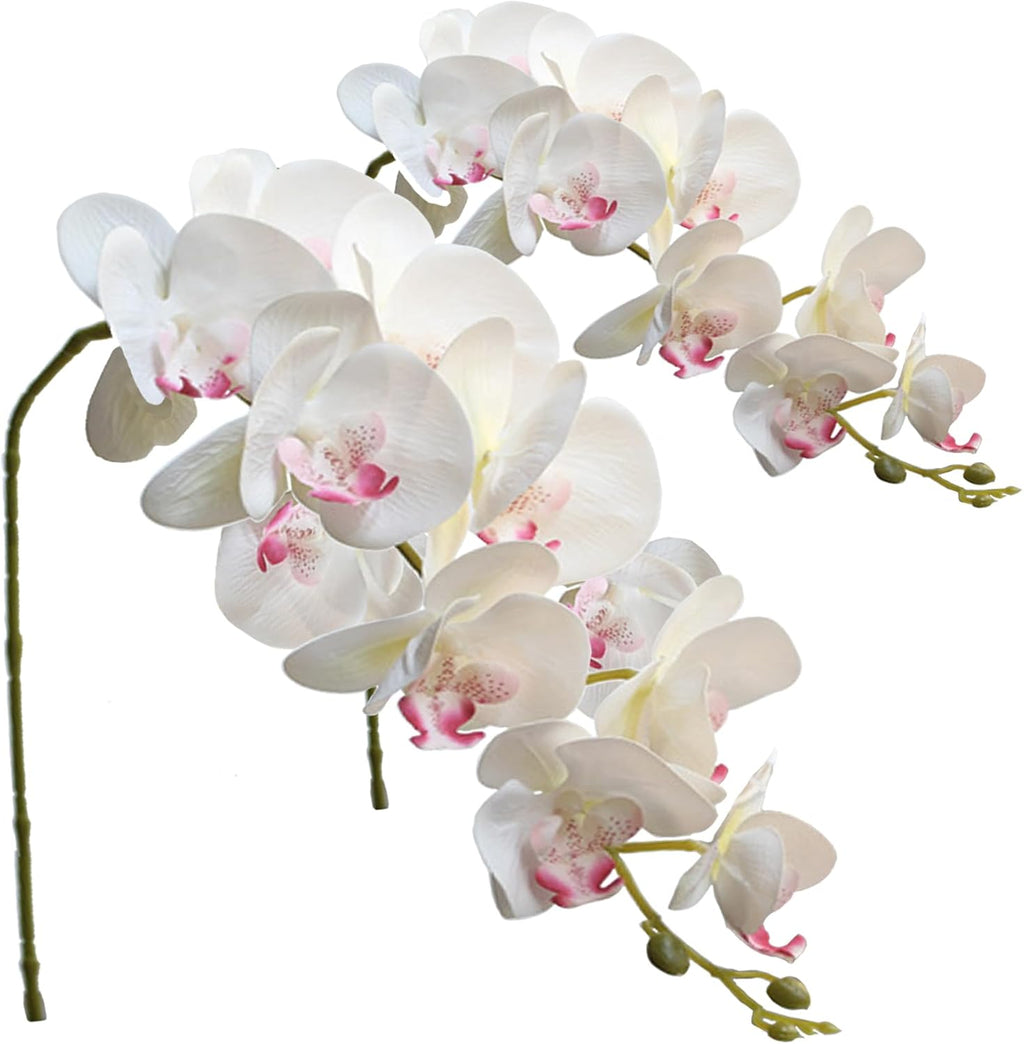 FagusHome Artificial Phalaenopsis Flowers Branches 9 Large Blooms Artificial Orchid Flowers Stem Plants 42 Inches 2 Pcs for Home Wedding Décor (Blue)