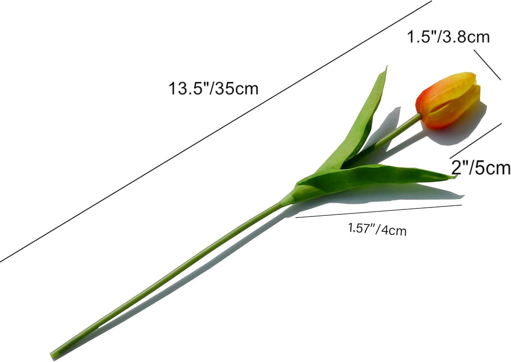 Mandy's 20pcs Pure White Flowers Artificial Tulip Silk Flowers 13.5" in Bulk Home Kitchen Wedding Decorations