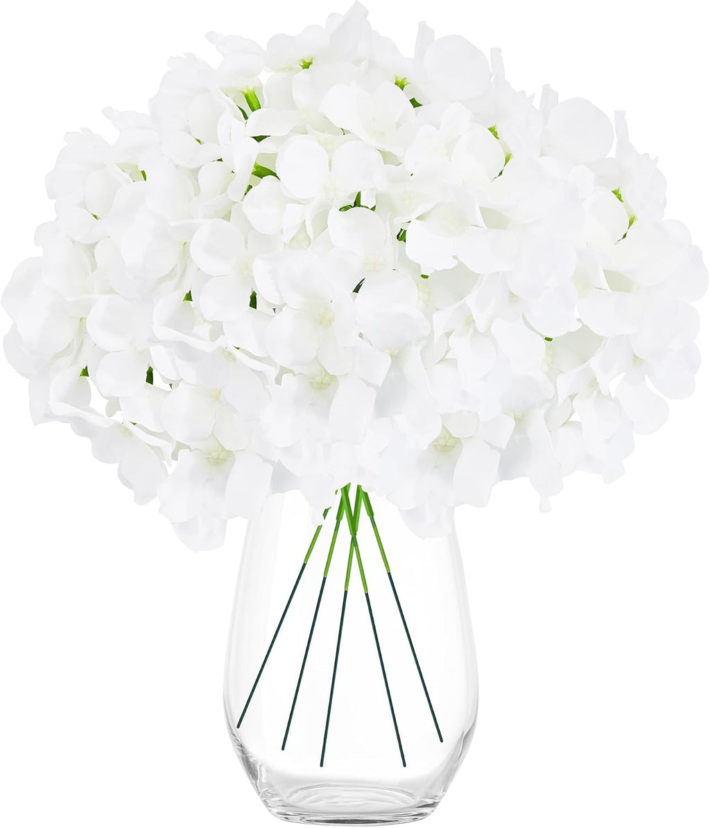 AVIVIHO Dusty Pink Hydrangea Artificial Flowers Pack of 10 Fake Hydrangeas Heads Full Faux Hydrangea Silk Flowers with Stems for Wedding Home Party Centerpieces Shop Baby Shower Decoration