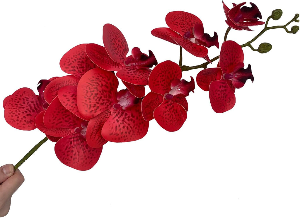 FagusHome Artificial Phalaenopsis Flowers Branches 9 Large Blooms Artificial Orchid Flowers Stem Plants 42 Inches 2 Pcs for Home Wedding Décor (Blue)