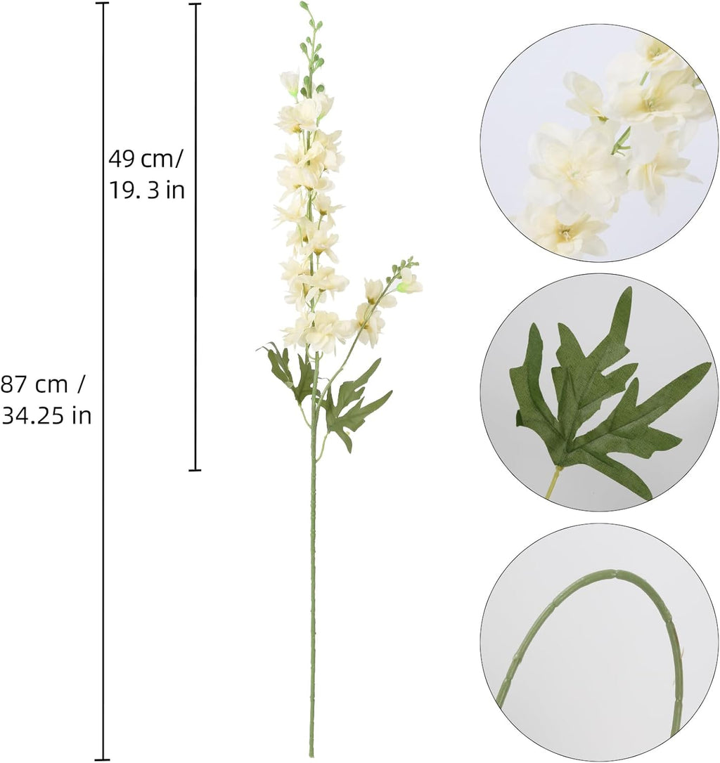 INSUNSIX Blue Silk Flowers 6PCS Real Touch Delphinium Artificial Flowers Blue Larkspur Faux Flowers Realistic Tall Flowers for Vase Wedding Centerpieces for Tables Home Decor (Blue)