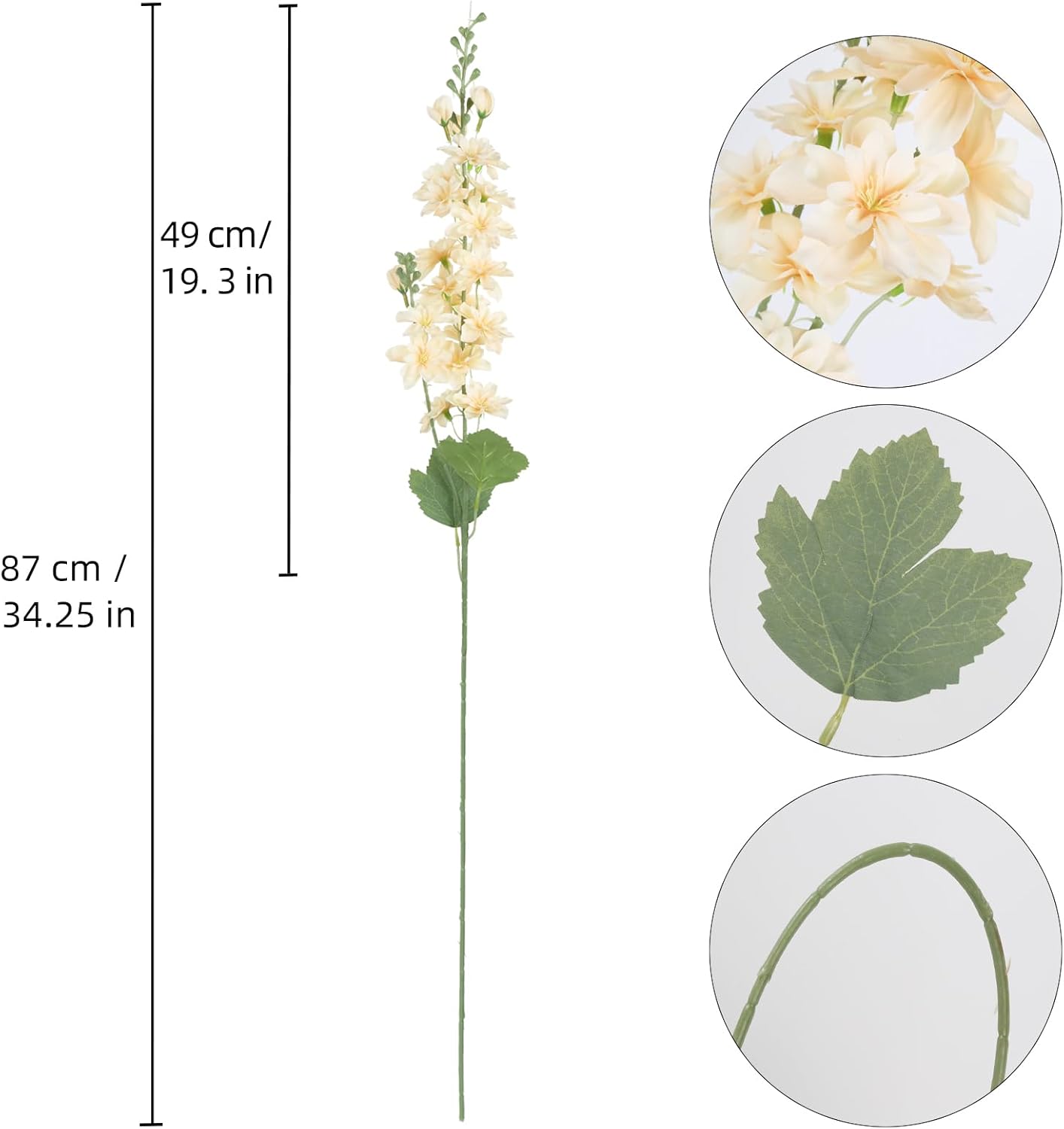 INSUNSIX Blue Silk Flowers 6PCS Real Touch Delphinium Artificial Flowers Blue Larkspur Faux Flowers Realistic Tall Flowers for Vase Wedding Centerpieces for Tables Home Decor (Blue)