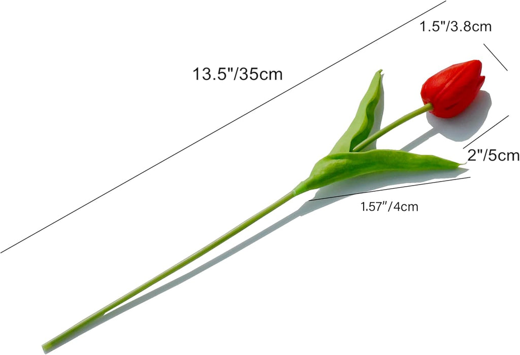 Mandy's 20pcs Pure White Flowers Artificial Tulip Silk Flowers 13.5" in Bulk Home Kitchen Wedding Decorations