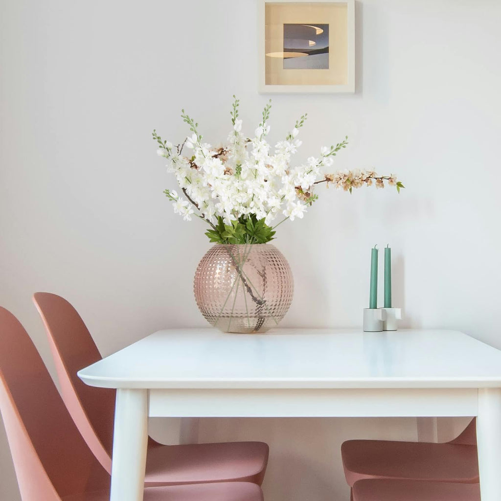 INSUNSIX Blue Silk Flowers 6PCS Real Touch Delphinium Artificial Flowers Blue Larkspur Faux Flowers Realistic Tall Flowers for Vase Wedding Centerpieces for Tables Home Decor (Blue)