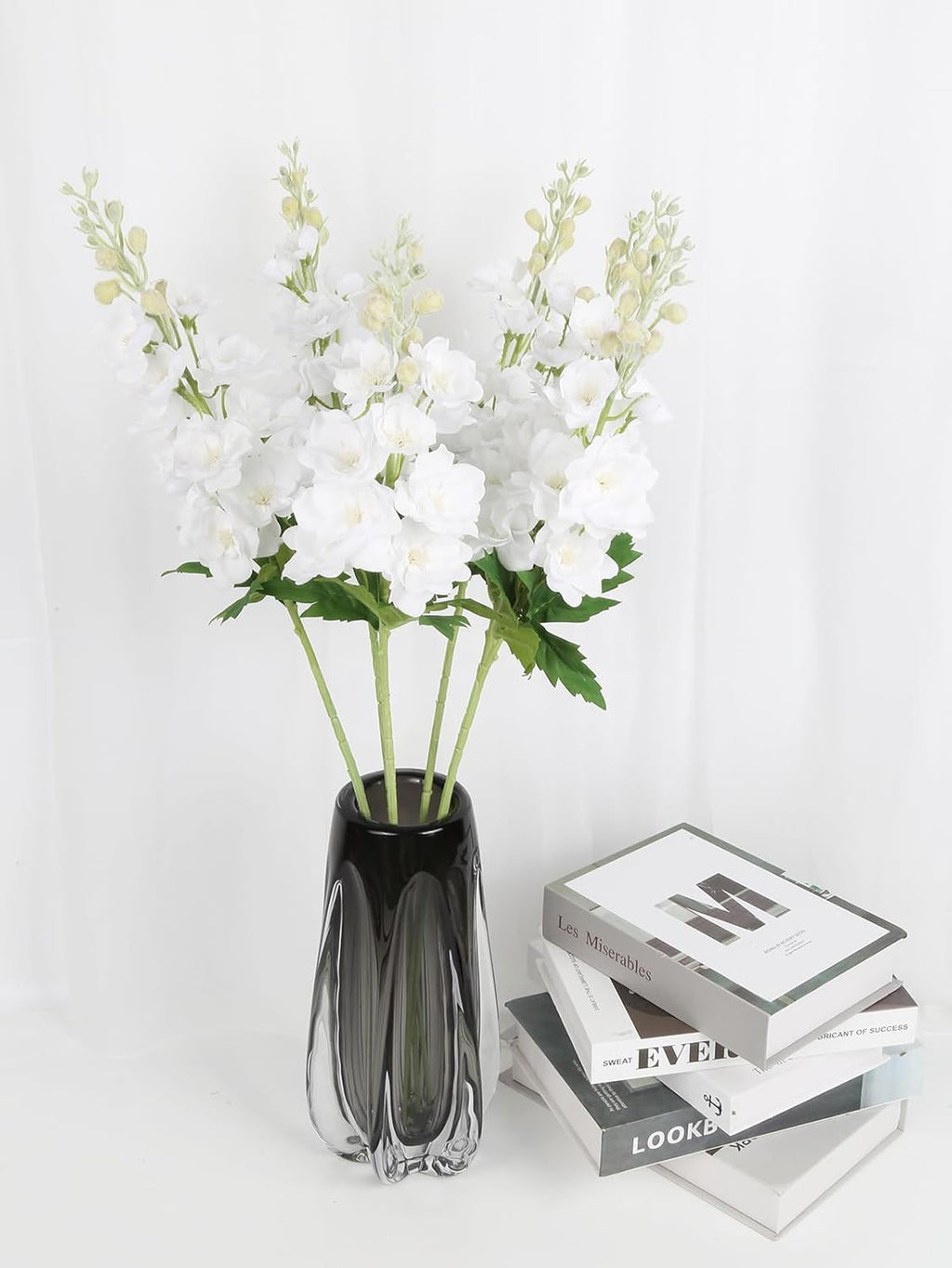 INSUNSIX Blue Silk Flowers 6PCS Real Touch Delphinium Artificial Flowers Blue Larkspur Faux Flowers Realistic Tall Flowers for Vase Wedding Centerpieces for Tables Home Decor (Blue)