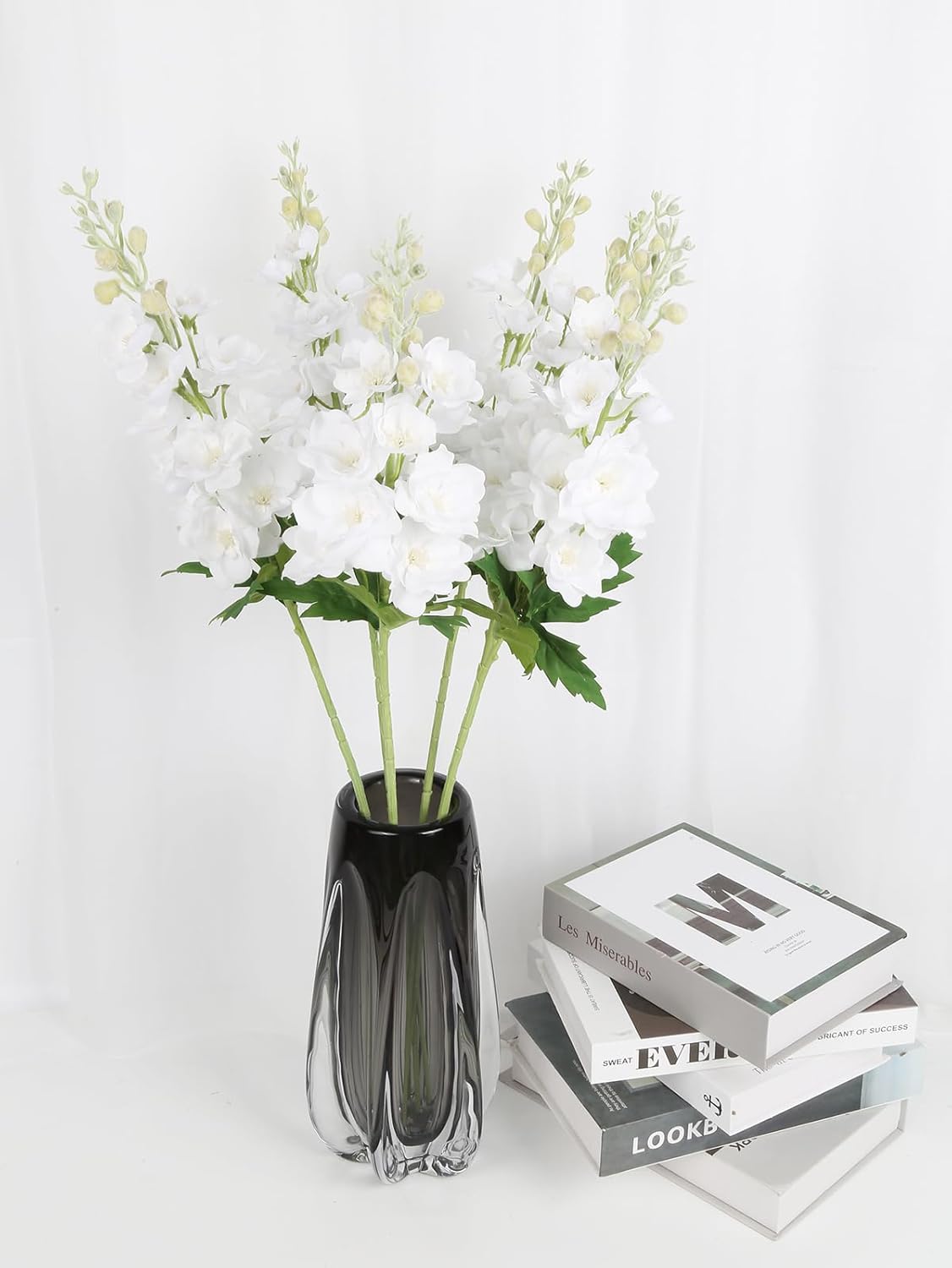 INSUNSIX Blue Silk Flowers 6PCS Real Touch Delphinium Artificial Flowers Blue Larkspur Faux Flowers Realistic Tall Flowers for Vase Wedding Centerpieces for Tables Home Decor (Blue)