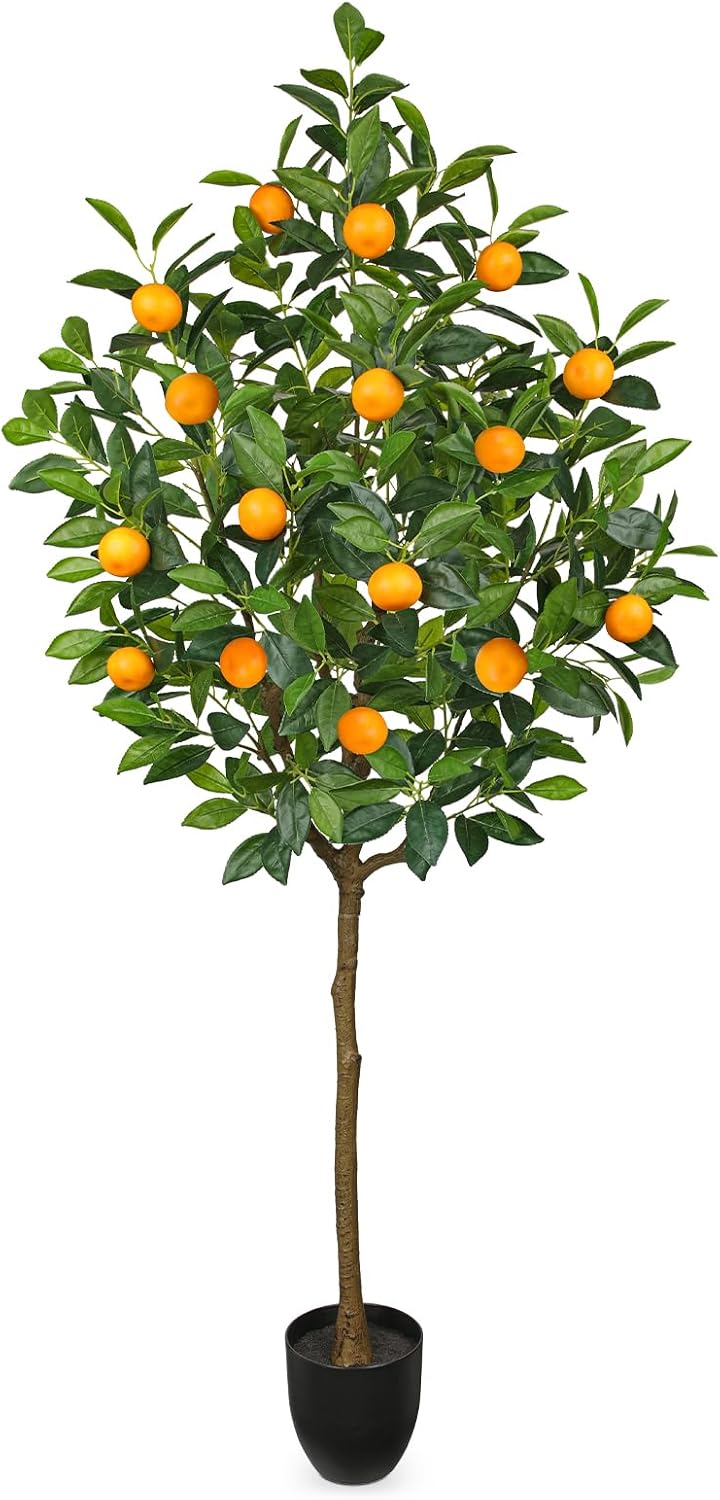 Oairse 150 cm Artificial Plants, Large Orange Tree, Artificial Plant, Orange Tree, Large in Pot, Artificial Tree for Indoor and Outdoor Use, Modern Decoration, Bathroom, Living Room, Bedroom, Balcony