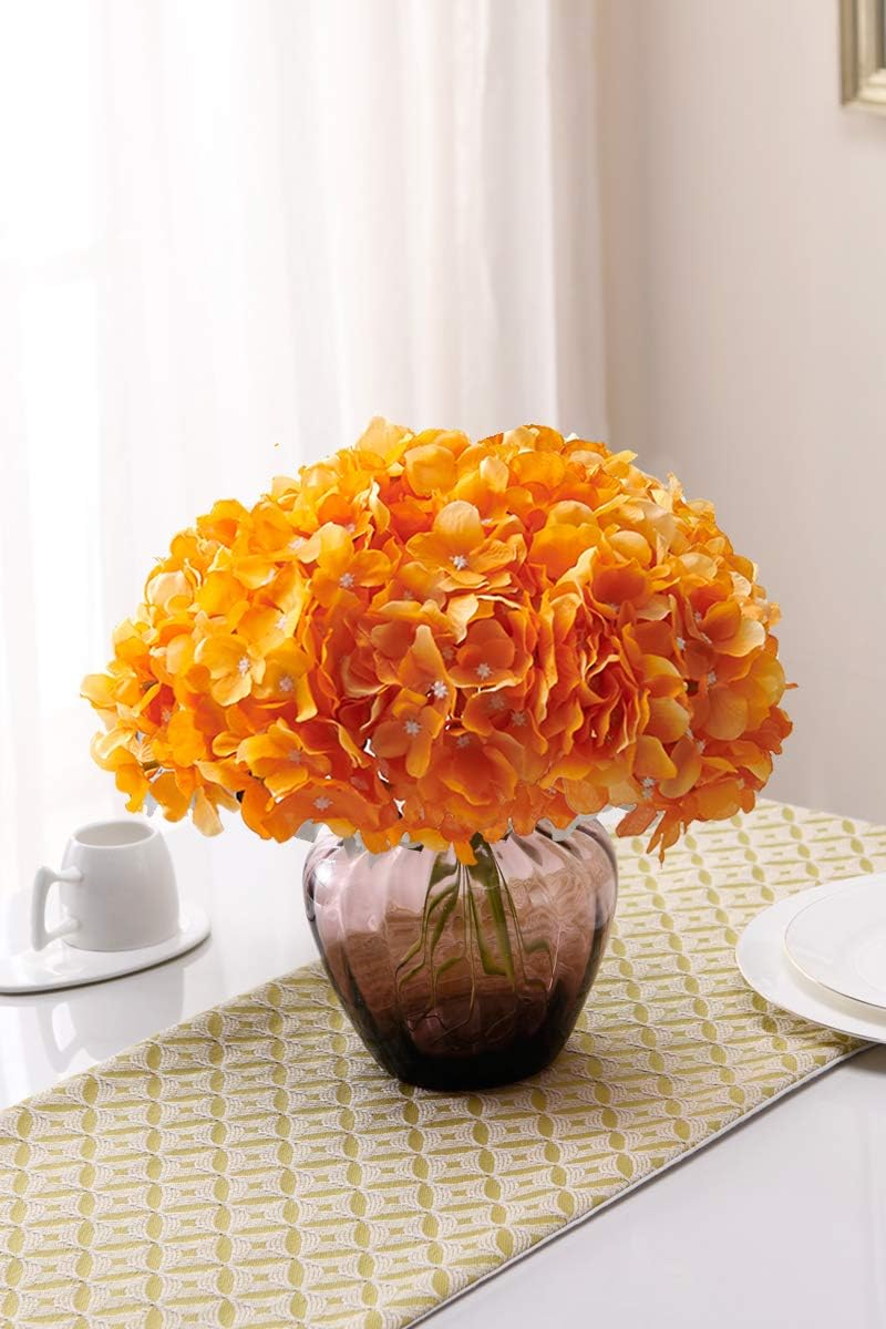 AVIVIHO Dusty Pink Hydrangea Artificial Flowers Pack of 10 Fake Hydrangeas Heads Full Faux Hydrangea Silk Flowers with Stems for Wedding Home Party Centerpieces Shop Baby Shower Decoration