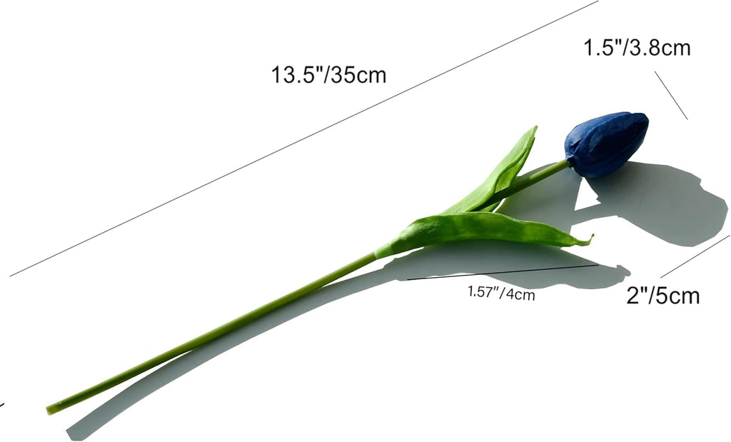 Mandy's 20pcs Pure White Flowers Artificial Tulip Silk Flowers 13.5" in Bulk Home Kitchen Wedding Decorations