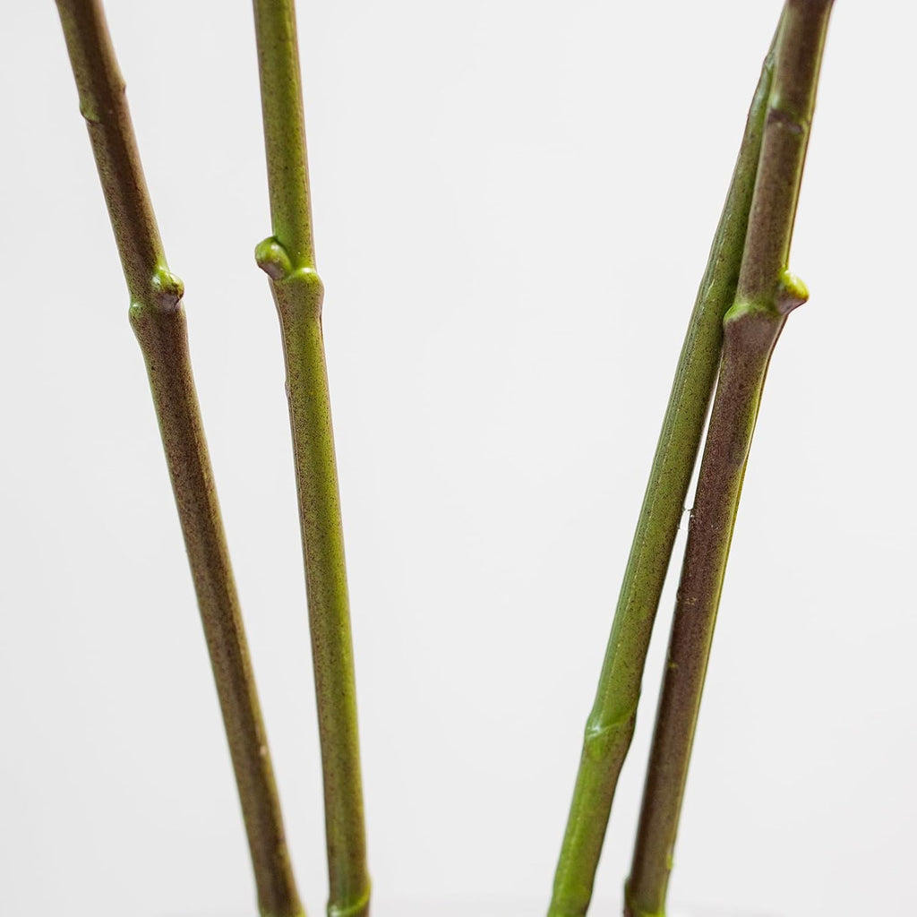 DUYONE 35 Inch Artificial Butterfly Orchid Flowers 4 Pcs with 4 Bundles Leaves Artificial Orchid Flowers Stem Plants for Home Décor (Light Purple 4pcs)