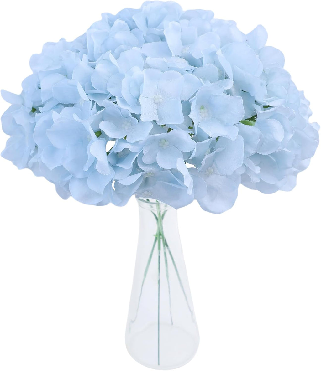 AVIVIHO Dusty Pink Hydrangea Artificial Flowers Pack of 10 Fake Hydrangeas Heads Full Faux Hydrangea Silk Flowers with Stems for Wedding Home Party Centerpieces Shop Baby Shower Decoration