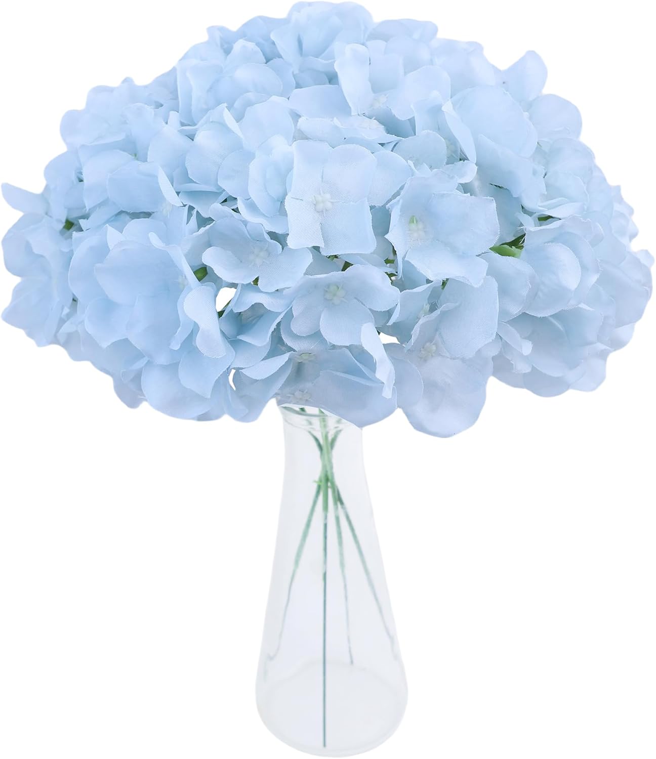 AVIVIHO Dusty Pink Hydrangea Artificial Flowers Pack of 10 Fake Hydrangeas Heads Full Faux Hydrangea Silk Flowers with Stems for Wedding Home Party Centerpieces Shop Baby Shower Decoration