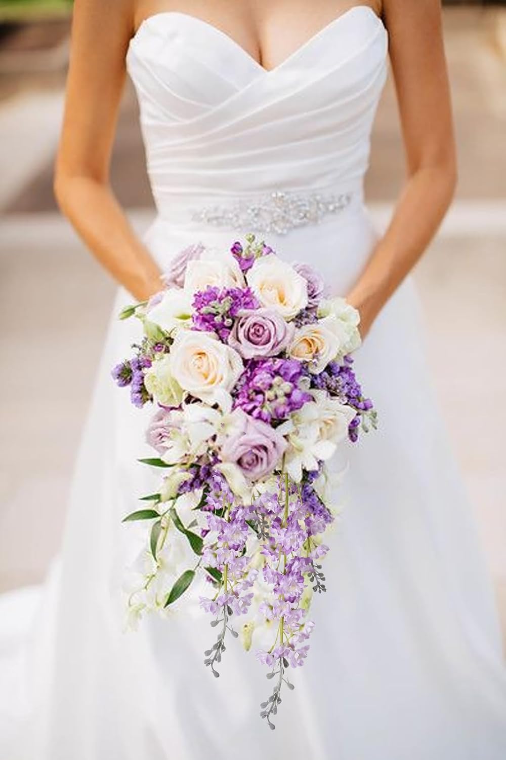 IPOPU Champagne Artificial Delphinium Flowers 33.5" Long Stem Artificial Flowers Fake Flowers for Wedding Centerpieces for Home Tables Party Decor（Champagne）