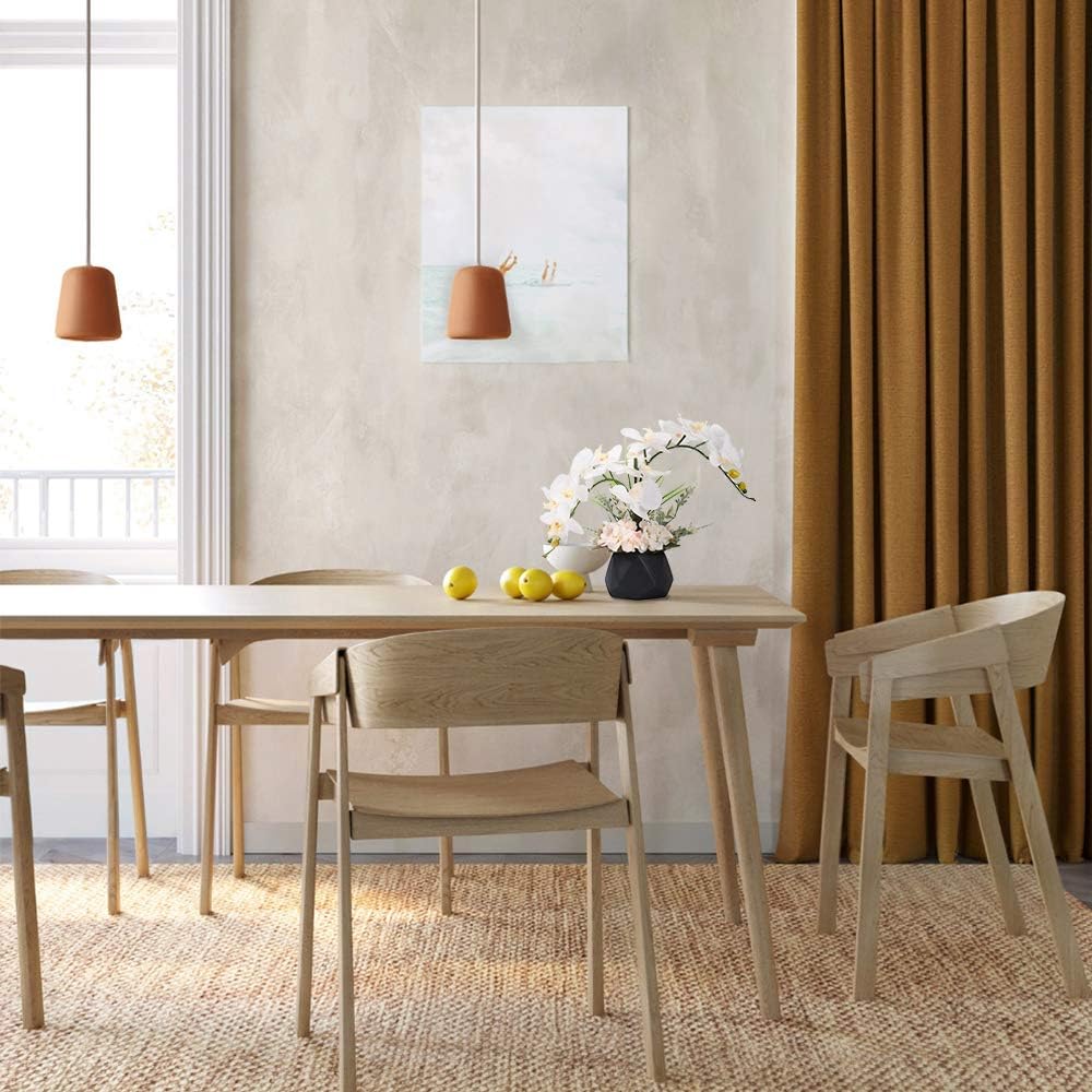 LESING Artificial Flowers Ochids Plants Fake Orchid in Pot Artificial Flowers with Vase Orquidea Faux Orchid for Home Indoor Decoration (Style 2,White Vase)