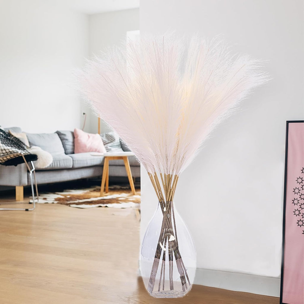 Wttisel 38" 10 Stems White Pampas Grass Tall Decor - Faux Pampas Grass for Floor Vase Boho Home Wedding Mothers Day Decoration