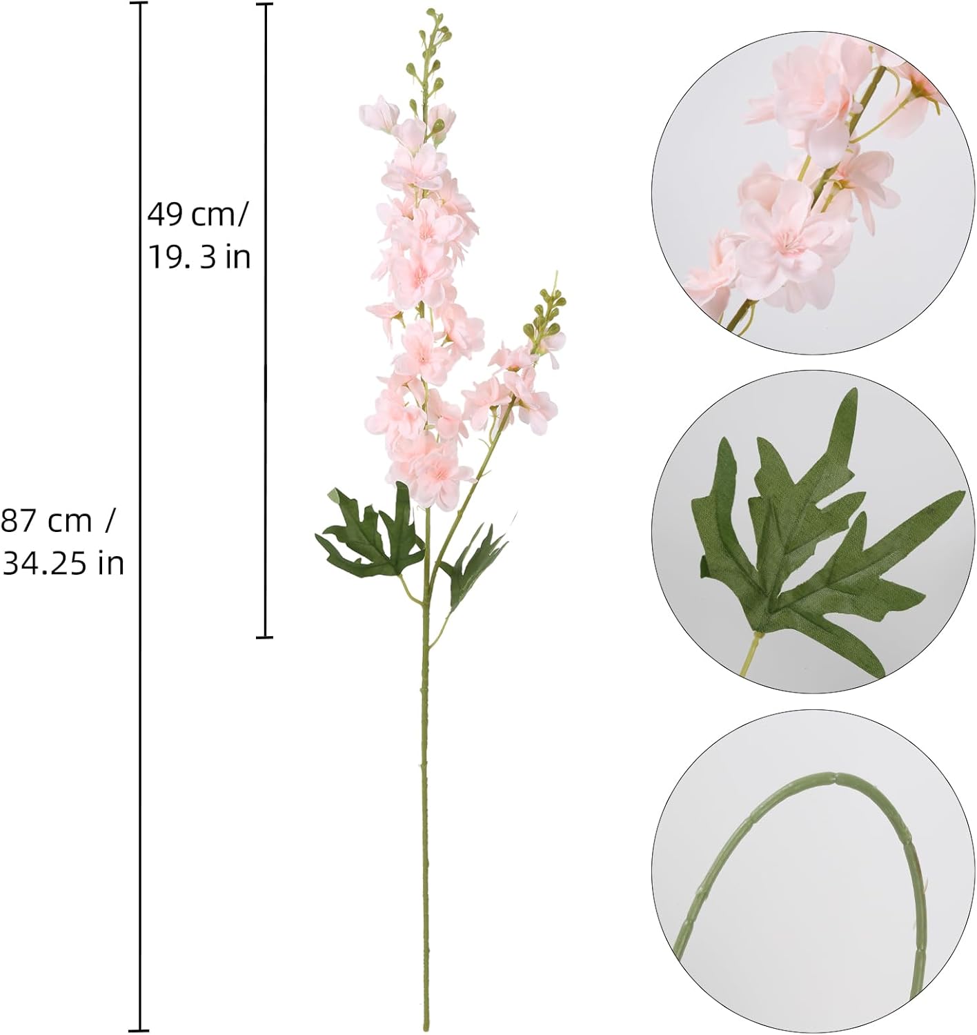 INSUNSIX Blue Silk Flowers 6PCS Real Touch Delphinium Artificial Flowers Blue Larkspur Faux Flowers Realistic Tall Flowers for Vase Wedding Centerpieces for Tables Home Decor (Blue)