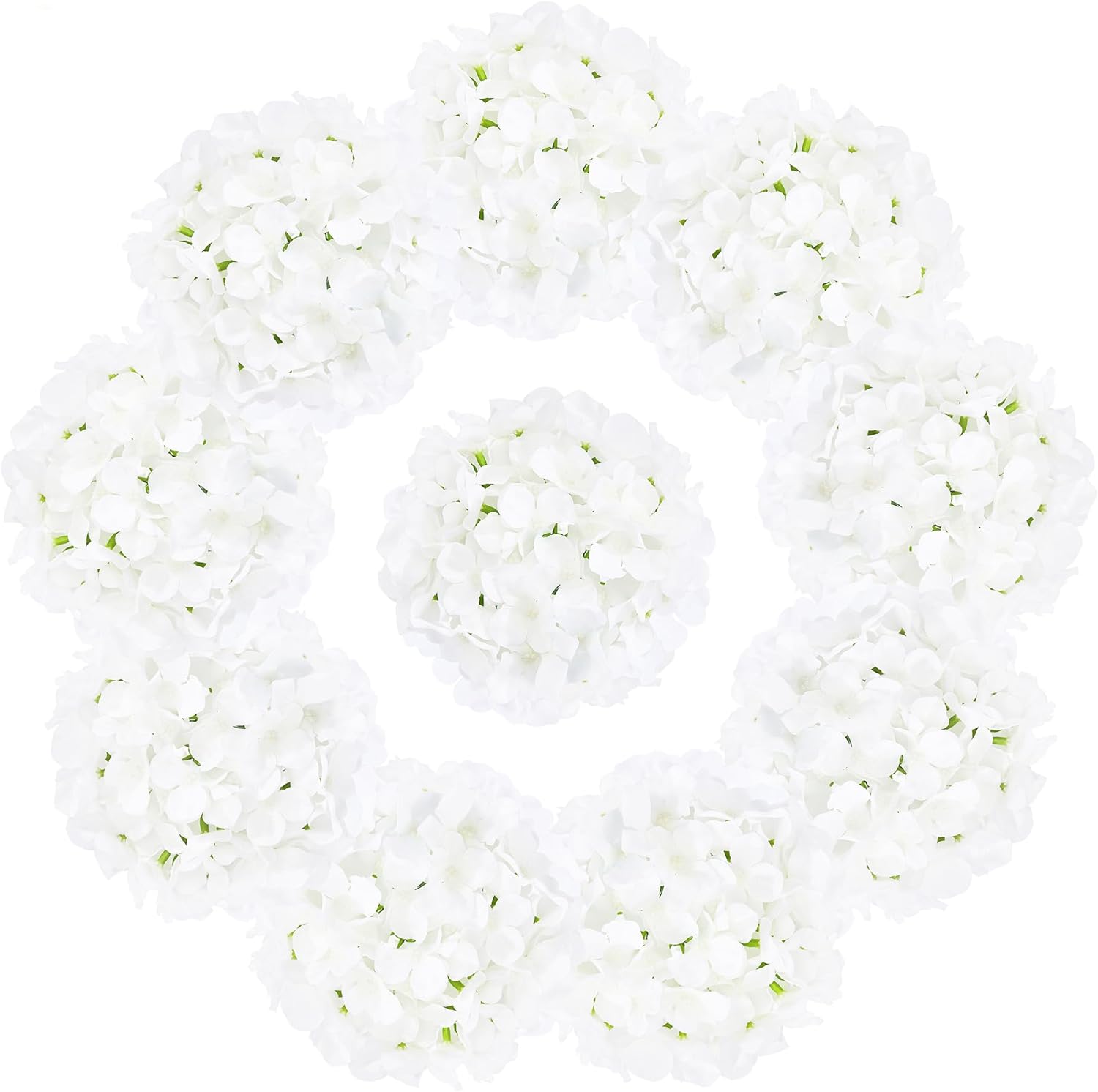 AVIVIHO Dusty Pink Hydrangea Artificial Flowers Pack of 10 Fake Hydrangeas Heads Full Faux Hydrangea Silk Flowers with Stems for Wedding Home Party Centerpieces Shop Baby Shower Decoration