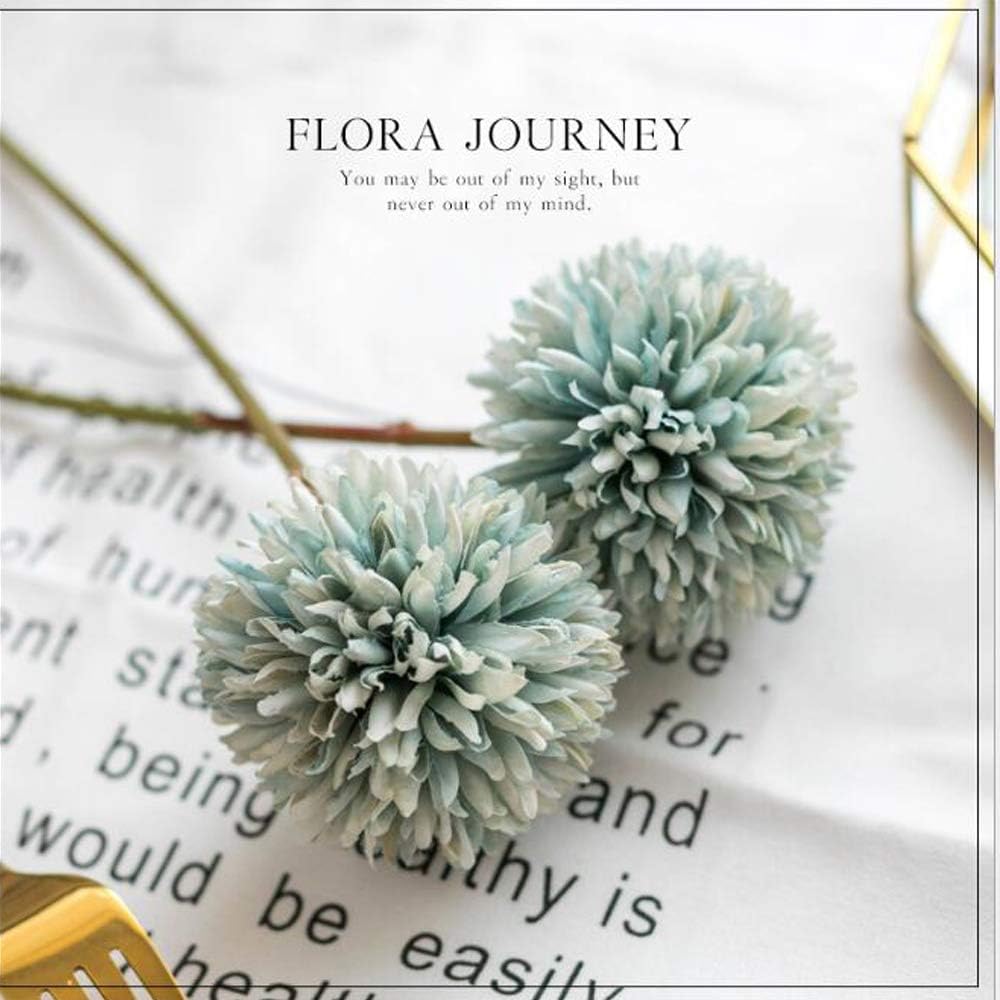 Flow.month 5Pcs Artificial Flowers, Fake Flowers Silk Plastic Artificial Hydrangea Realistic Flower Arrangements Wedding Decoration Table Centerpieces(Blue)