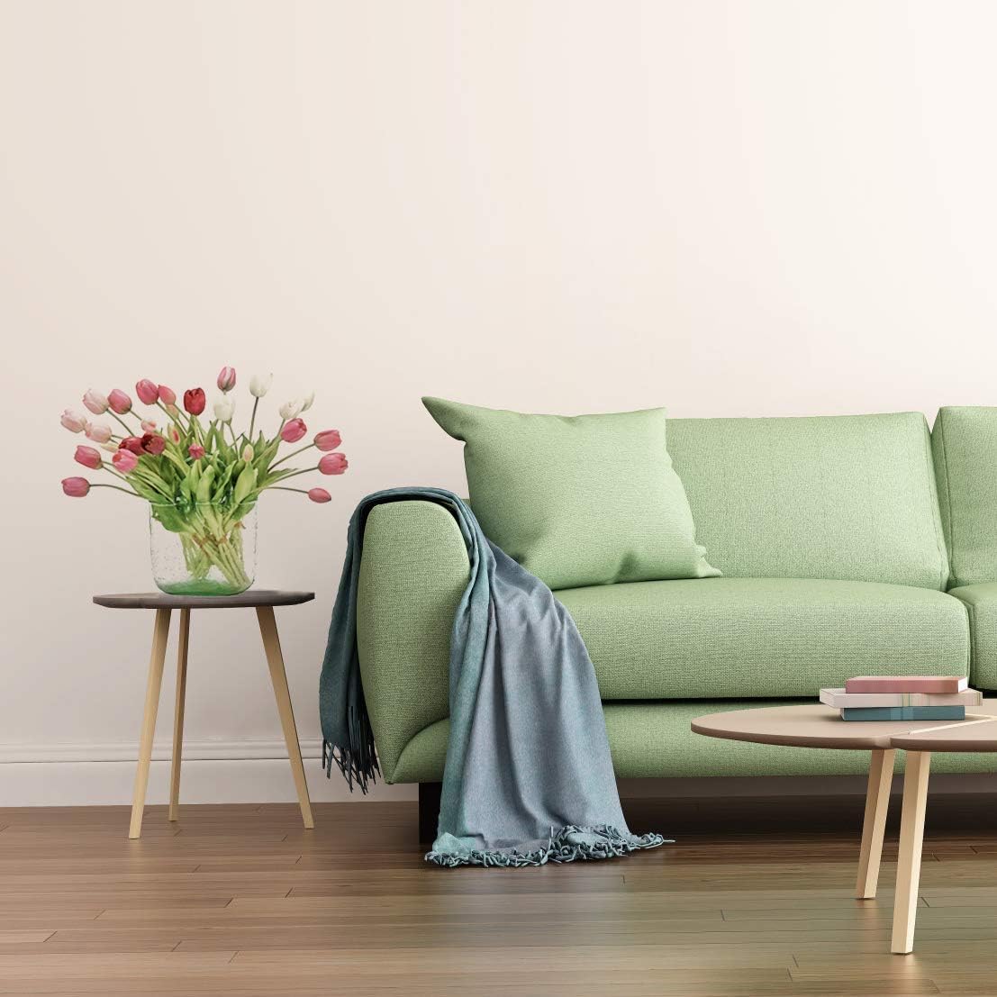 DUYONE 15pcs Artificial Tulips Flowers, Real Touch Latex Bouquet, Fake Tulips for Office Wedding Party Home Kitchen Garden Decoration(White,15pcs)