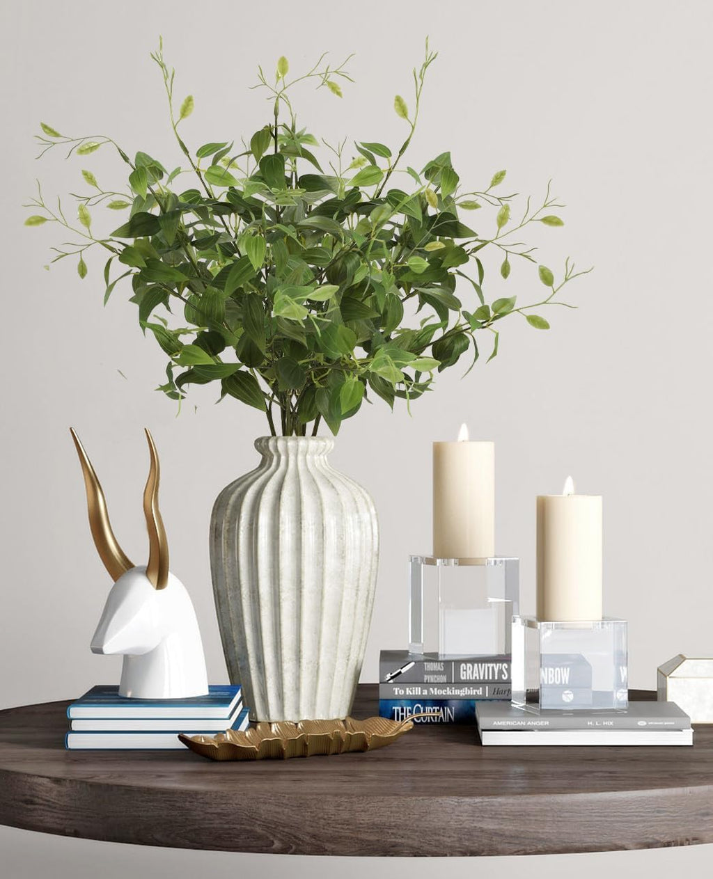 IPOPU Champagne Artificial Delphinium Flowers 33.5" Long Stem Artificial Flowers Fake Flowers for Wedding Centerpieces for Home Tables Party Decor（Champagne）