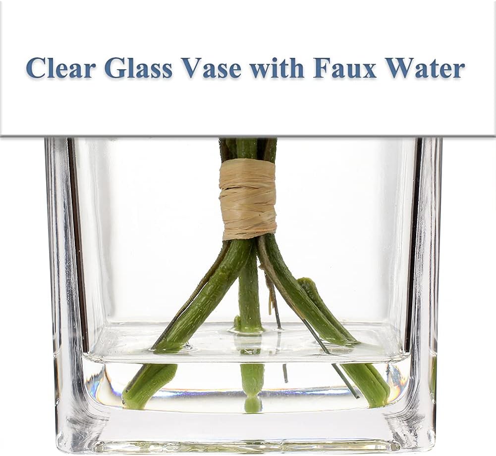 Cream Hydrangea & Peony Faux Silk Flowers - Artificial Floral Arrangements with Vase for Home Office Table Shelf Decor