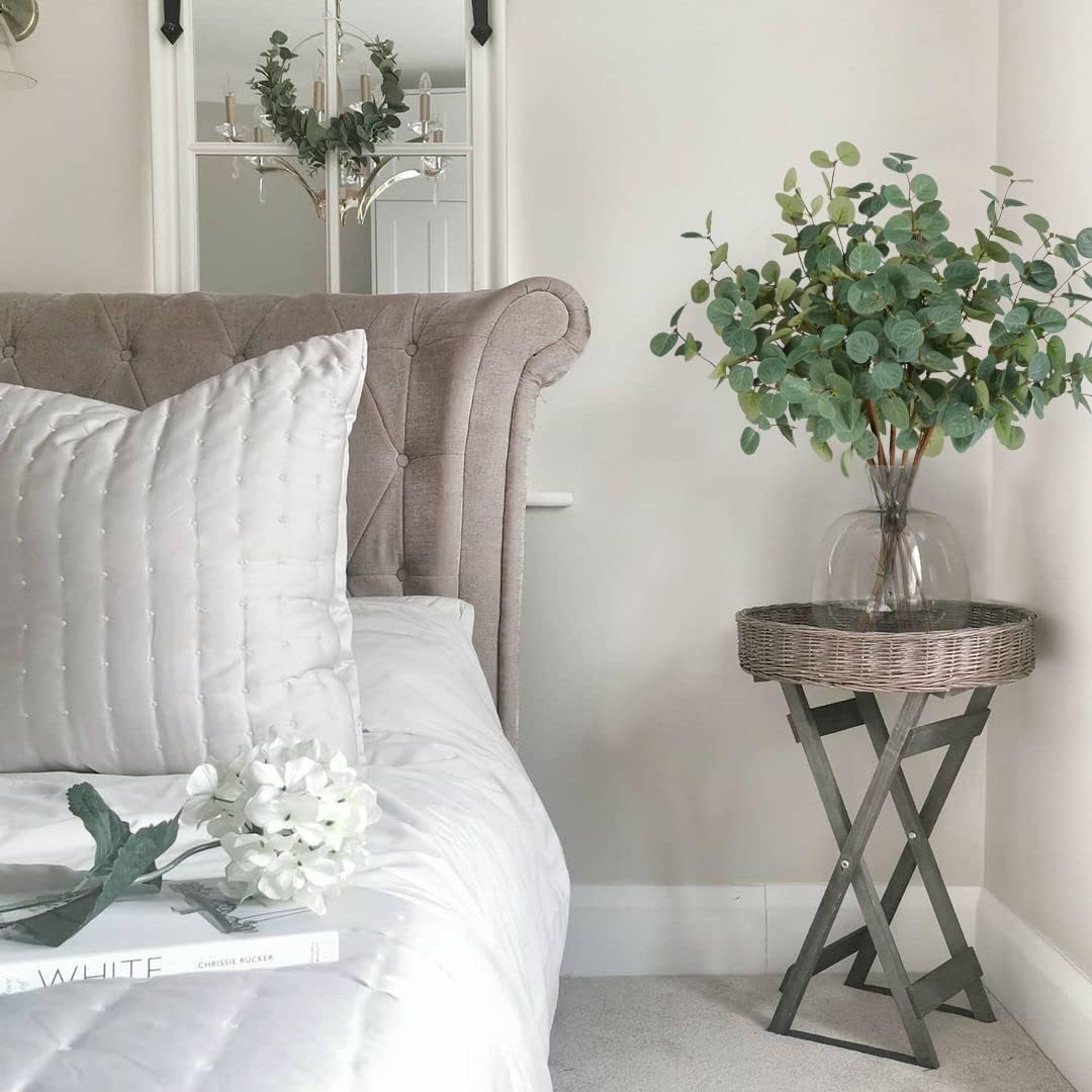 Beferr 6Pcs Artificial Eucalyptus Stems Tall 24" Faux Eucalyptus Branches Fake Greenery Plants Stems for Vase Home Party Wedding Decorations