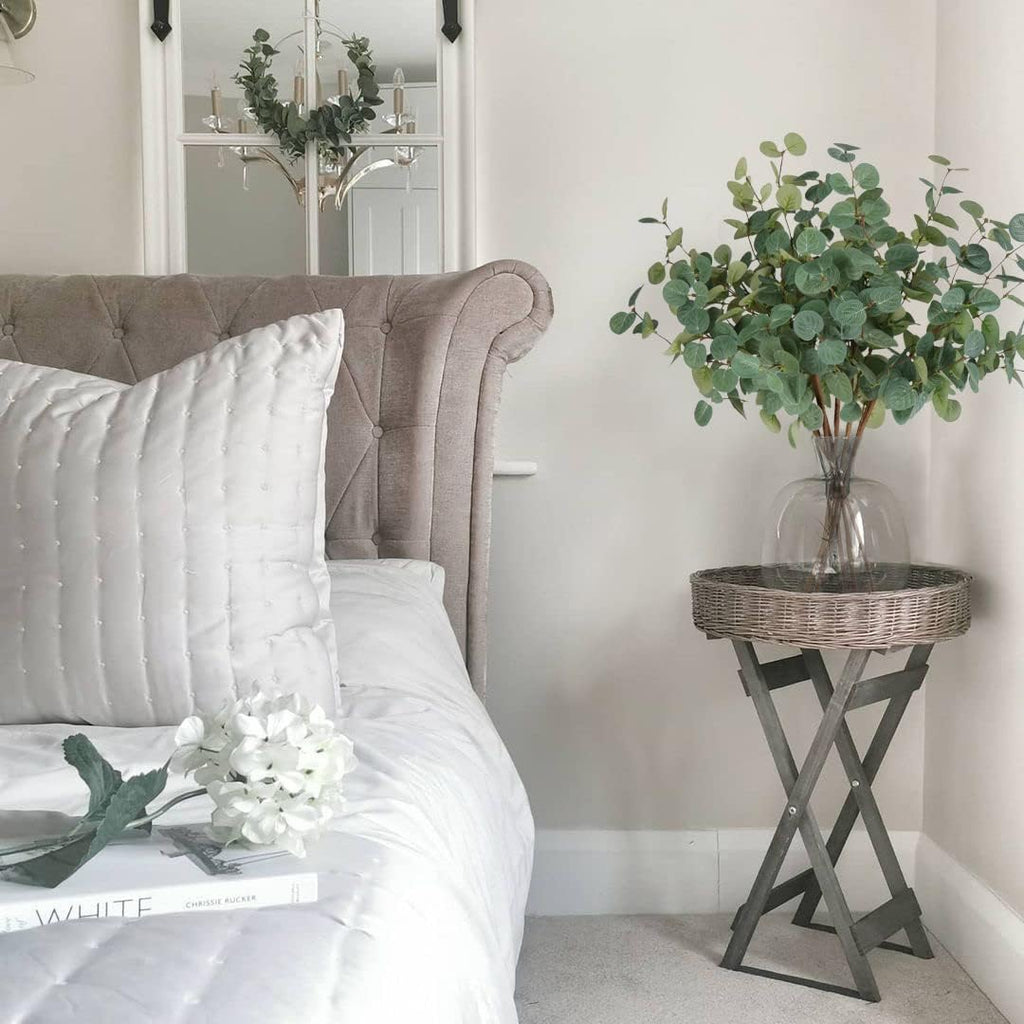 Beferr 6Pcs Artificial Eucalyptus Stems Tall 24" Faux Eucalyptus Branches Fake Greenery Plants Stems for Vase Home Party Wedding Decorations