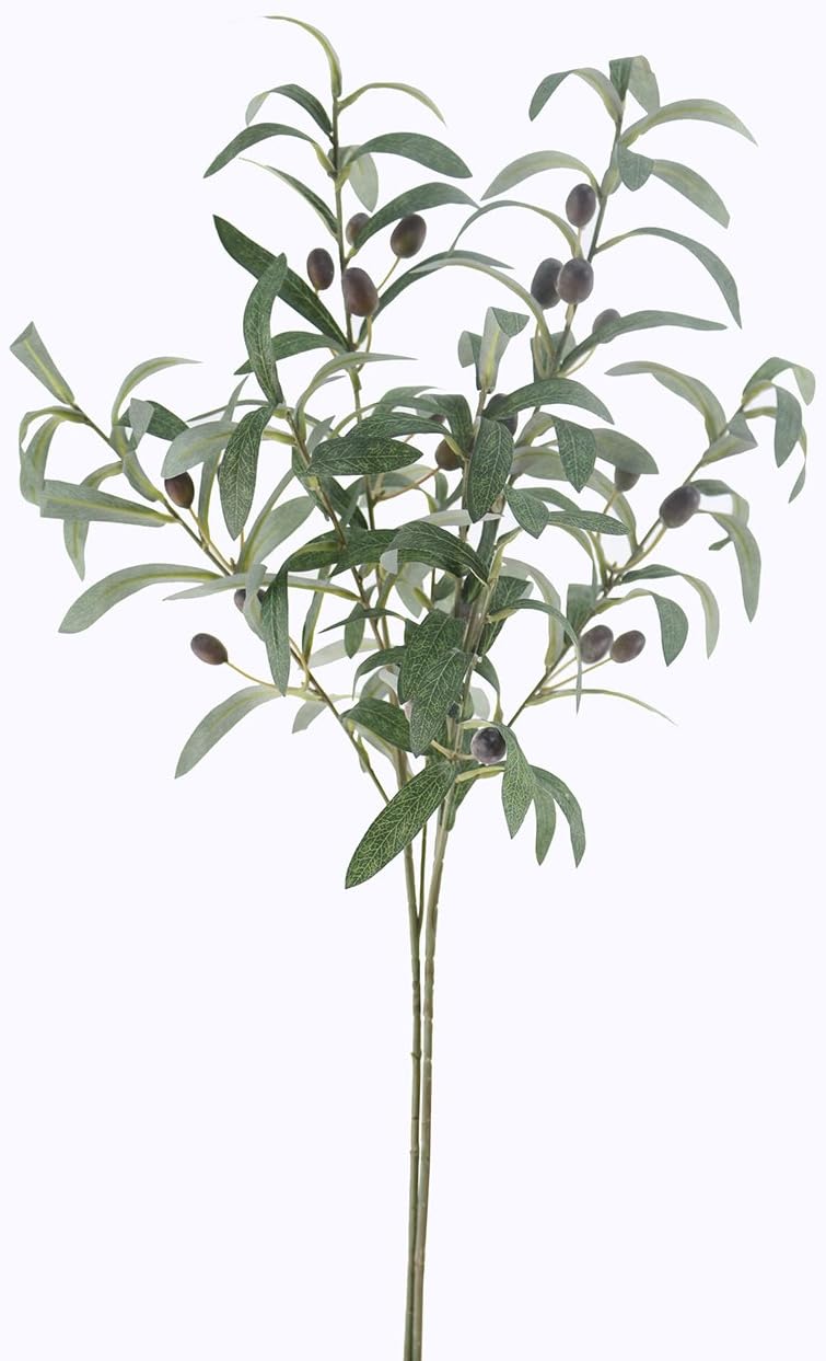 JAROWN Artificial Olive Branch Stems 5pcs 28 Inch