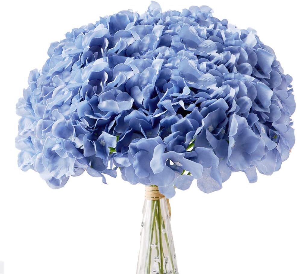 AVIVIHO Dusty Pink Hydrangea Artificial Flowers Pack of 10 Fake Hydrangeas Heads Full Faux Hydrangea Silk Flowers with Stems for Wedding Home Party Centerpieces Shop Baby Shower Decoration