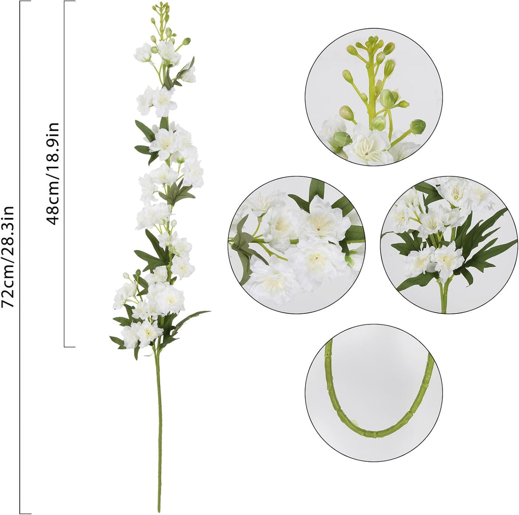 IPOPU Champagne Artificial Delphinium Flowers 33.5" Long Stem Artificial Flowers Fake Flowers for Wedding Centerpieces for Home Tables Party Decor（Champagne）