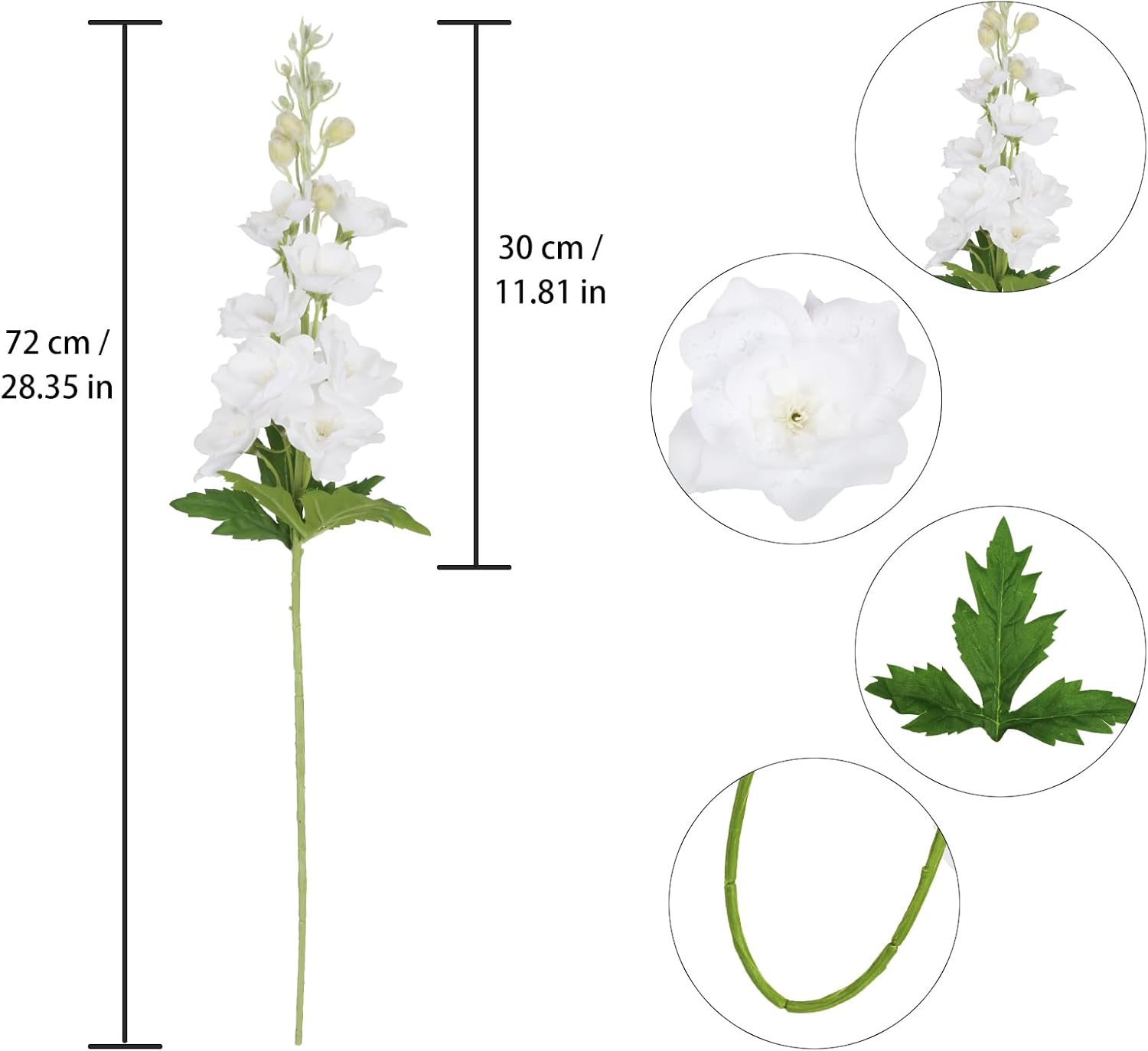 INSUNSIX Blue Silk Flowers 6PCS Real Touch Delphinium Artificial Flowers Blue Larkspur Faux Flowers Realistic Tall Flowers for Vase Wedding Centerpieces for Tables Home Decor (Blue)