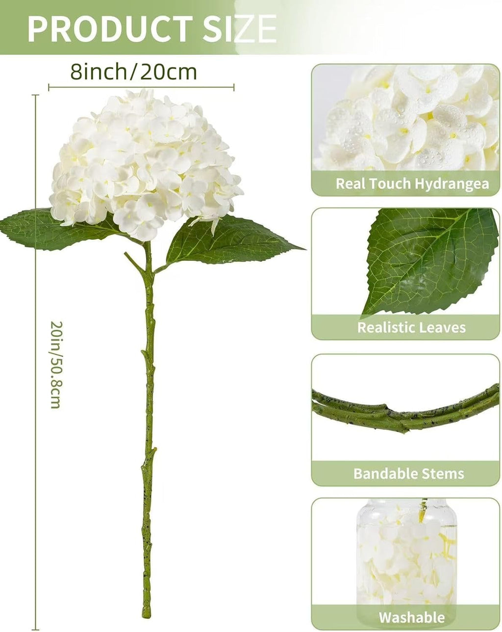 DuHouse 3Pcs Large Hydrangea Artificial Flowers,Latex Real Touch Hydrangeas Lifelike Hydrangea Flower for Home Wedding Bouquets Centerpieces Party Living Room Decoration(Blue)