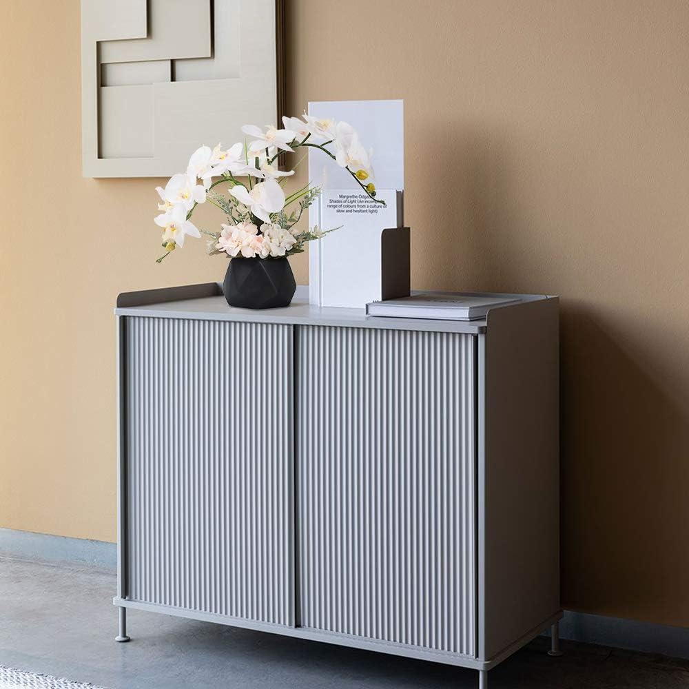 LESING Artificial Flowers Ochids Plants Fake Orchid in Pot Artificial Flowers with Vase Orquidea Faux Orchid for Home Indoor Decoration (Style 2,White Vase)