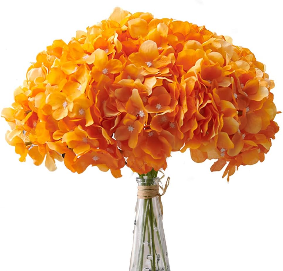 AVIVIHO Dusty Pink Hydrangea Artificial Flowers Pack of 10 Fake Hydrangeas Heads Full Faux Hydrangea Silk Flowers with Stems for Wedding Home Party Centerpieces Shop Baby Shower Decoration