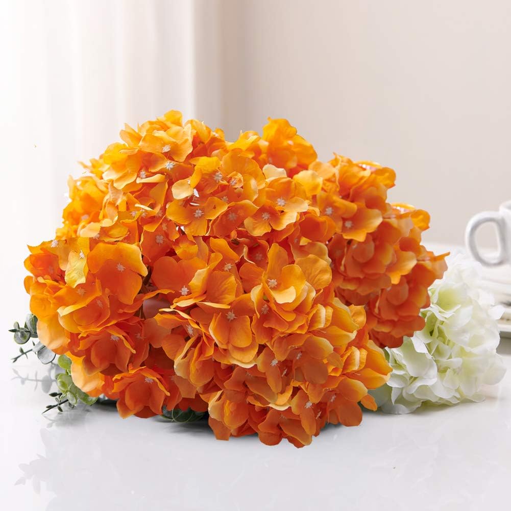 AVIVIHO Dusty Pink Hydrangea Artificial Flowers Pack of 10 Fake Hydrangeas Heads Full Faux Hydrangea Silk Flowers with Stems for Wedding Home Party Centerpieces Shop Baby Shower Decoration