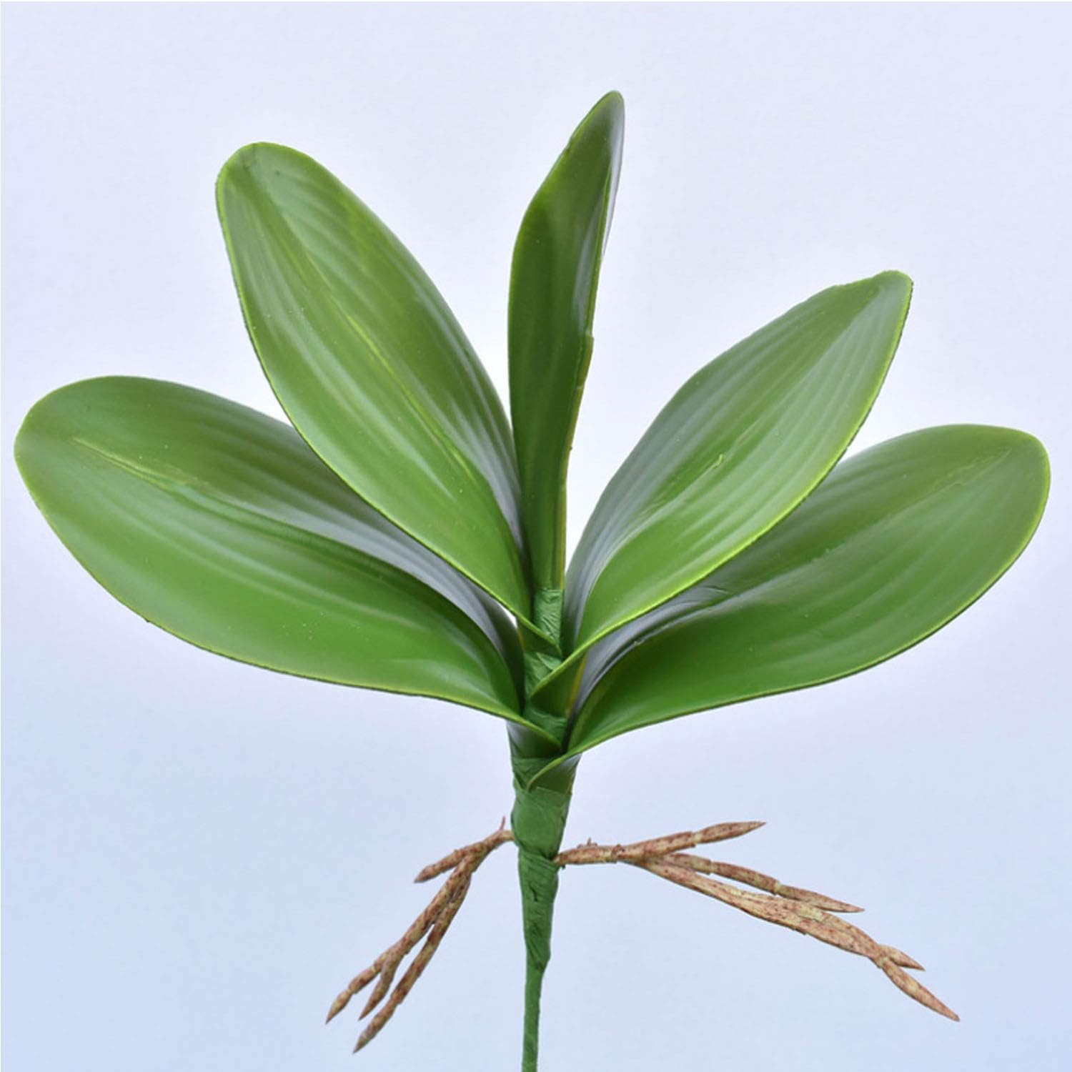 FagusHome 32 Inches Artificial Phalaenopsis Flowers 4 Pcs with 2 bundles Leaves Artificial Orchid Flowers Stem Plants for Home Décor (White)