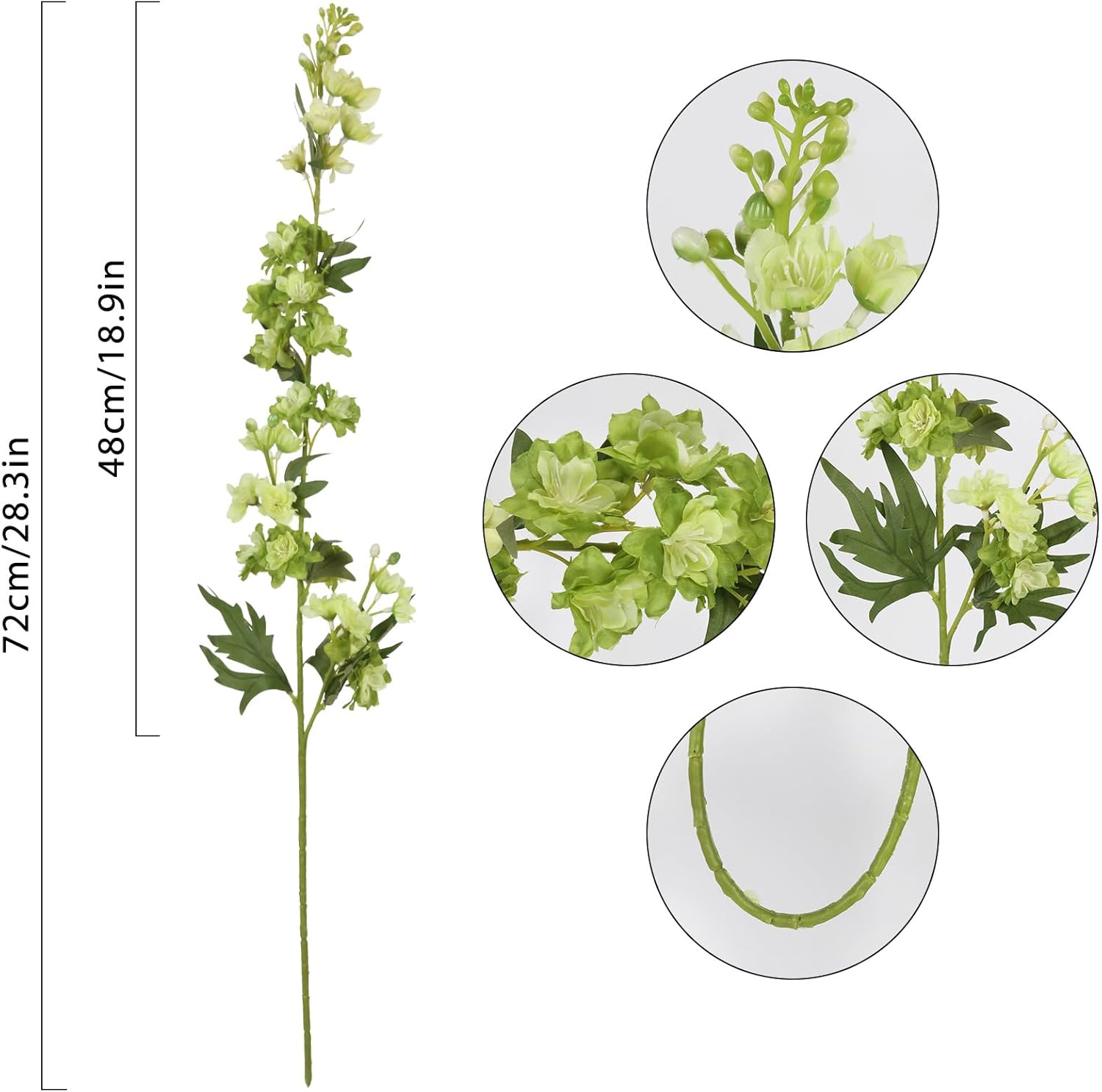 IPOPU Champagne Artificial Delphinium Flowers 33.5" Long Stem Artificial Flowers Fake Flowers for Wedding Centerpieces for Home Tables Party Decor（Champagne）