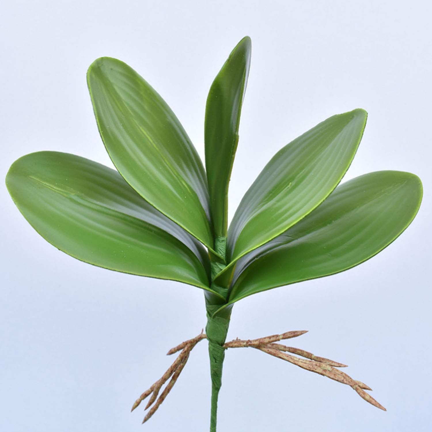 FagusHome 32 Inches Artificial Phalaenopsis Flowers 4 Pcs with 2 bundles Leaves Artificial Orchid Flowers Stem Plants for Home Décor (White)