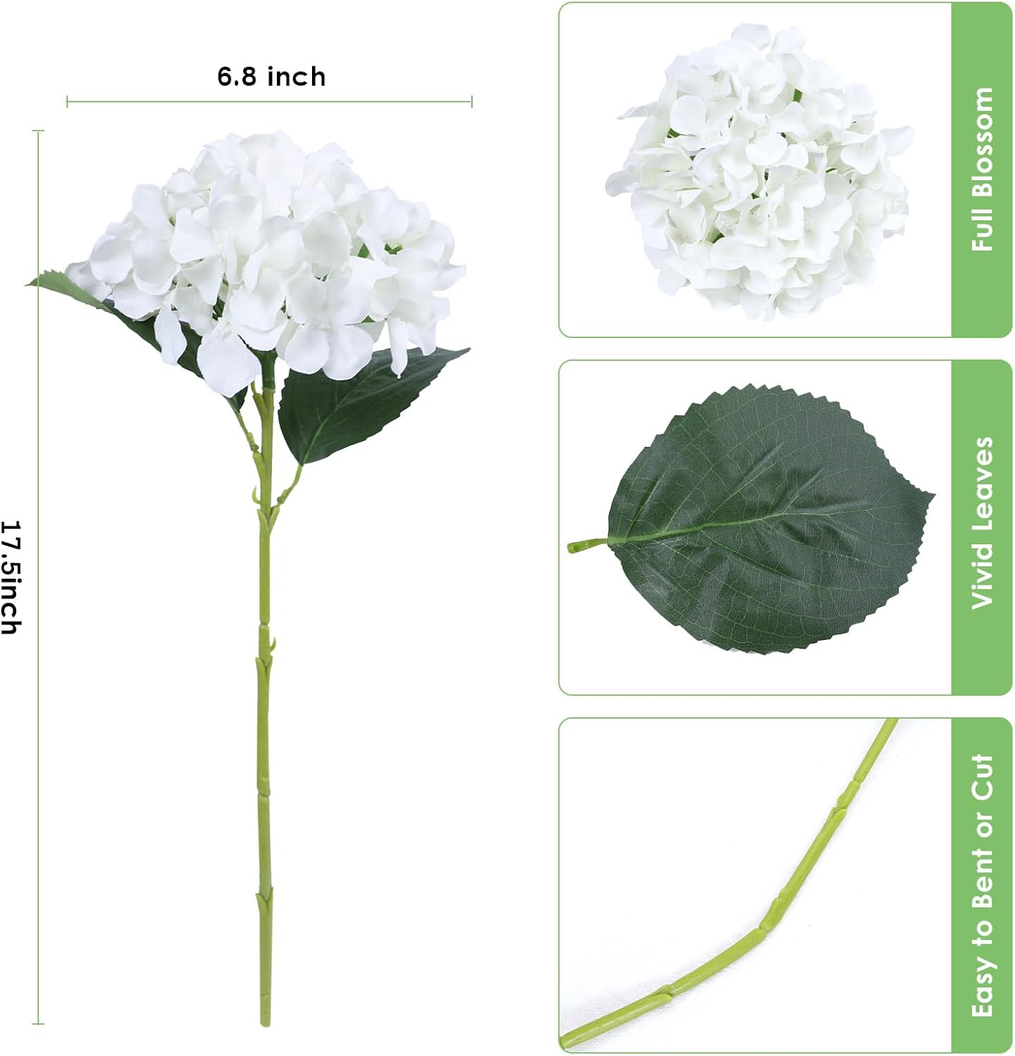 AVIVIHO Dusty Pink Hydrangea Artificial Flowers Pack of 10 Fake Hydrangeas Heads Full Faux Hydrangea Silk Flowers with Stems for Wedding Home Party Centerpieces Shop Baby Shower Decoration