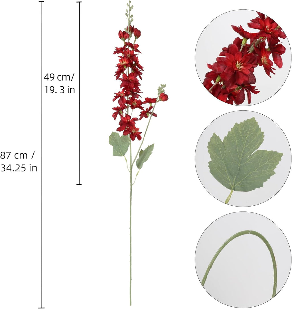 INSUNSIX Blue Silk Flowers 6PCS Real Touch Delphinium Artificial Flowers Blue Larkspur Faux Flowers Realistic Tall Flowers for Vase Wedding Centerpieces for Tables Home Decor (Blue)