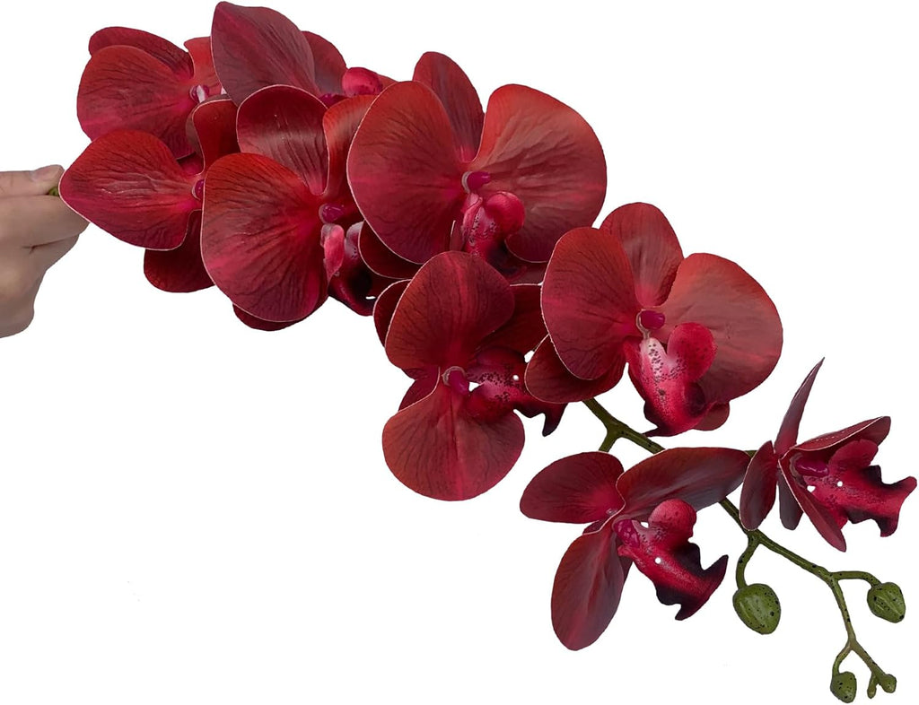 FagusHome Artificial Phalaenopsis Flowers Branches 9 Large Blooms Artificial Orchid Flowers Stem Plants 42 Inches 2 Pcs for Home Wedding Décor (Blue)